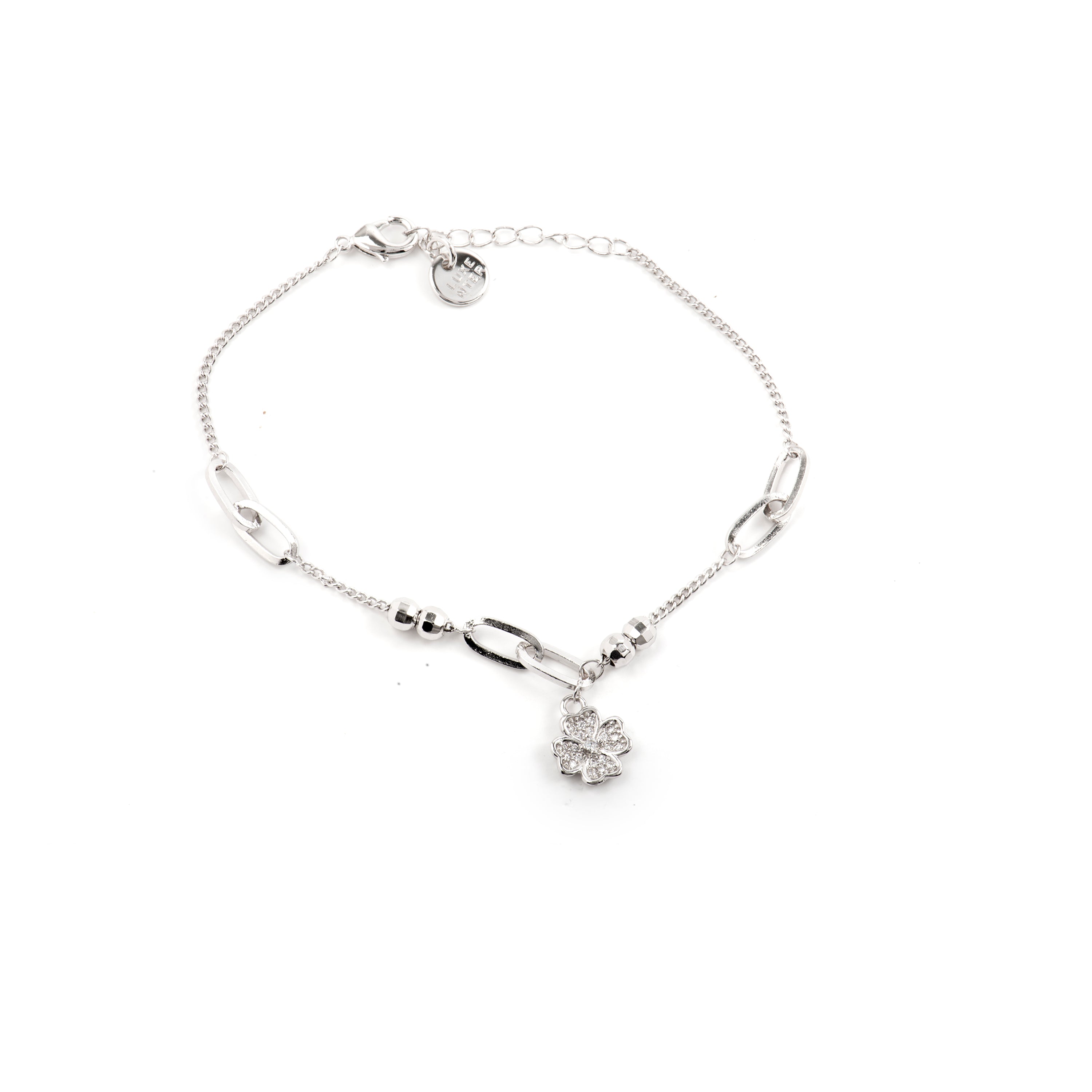 Bracelet en zircon brillant fini en rhodium - Wilya