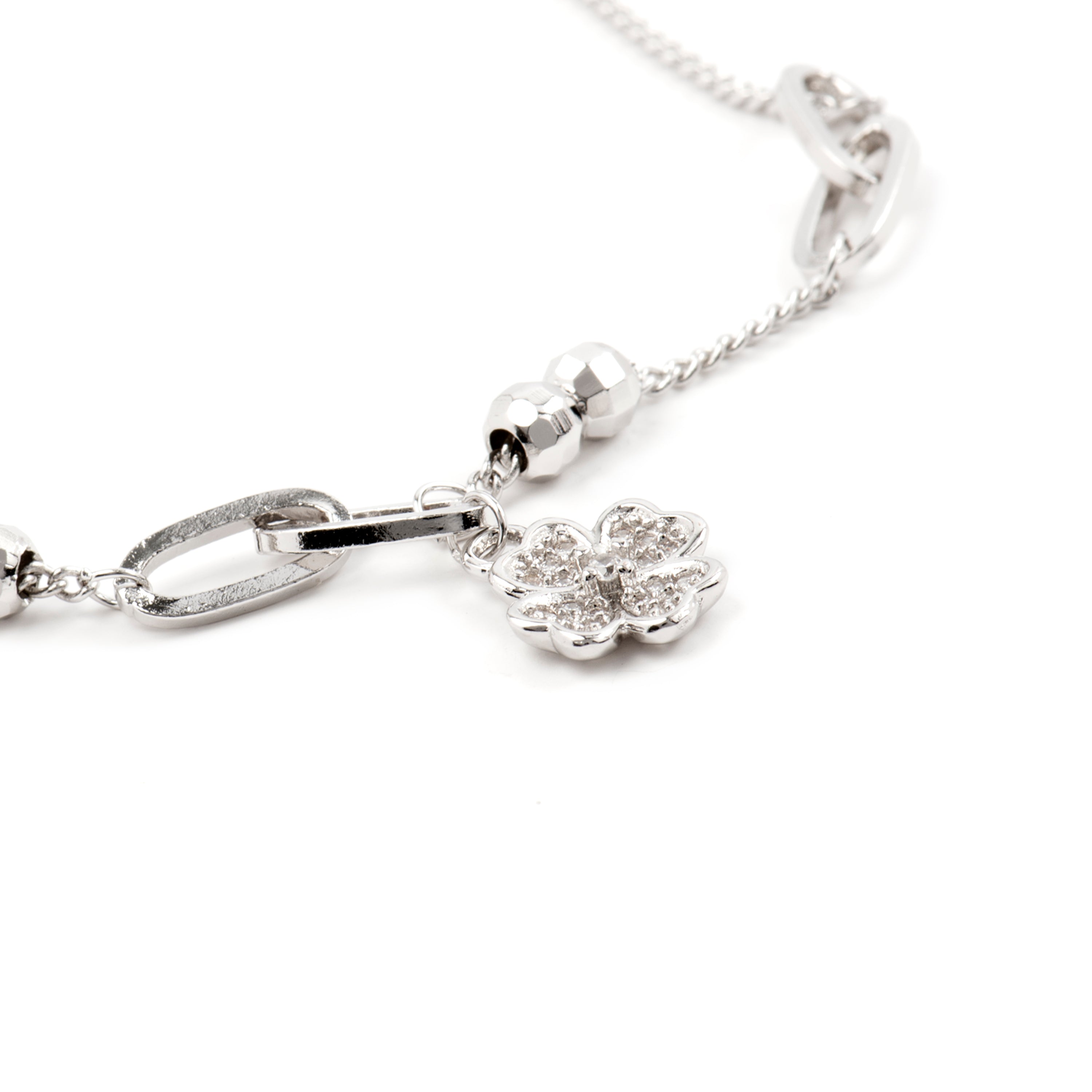 Bracelet en zircon brillant fini en rhodium - Wilya