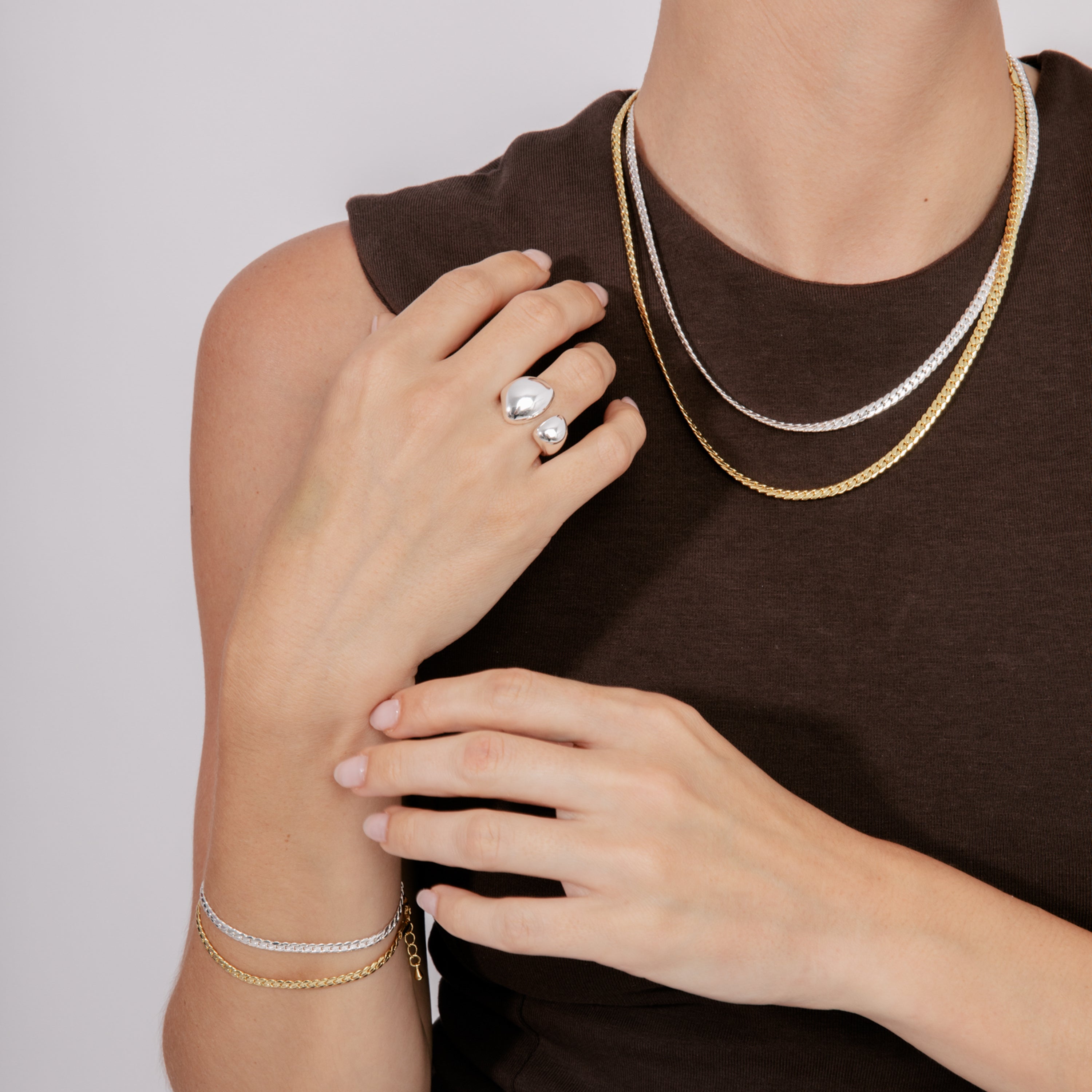 Rhodium-finished bracelet - Nanja