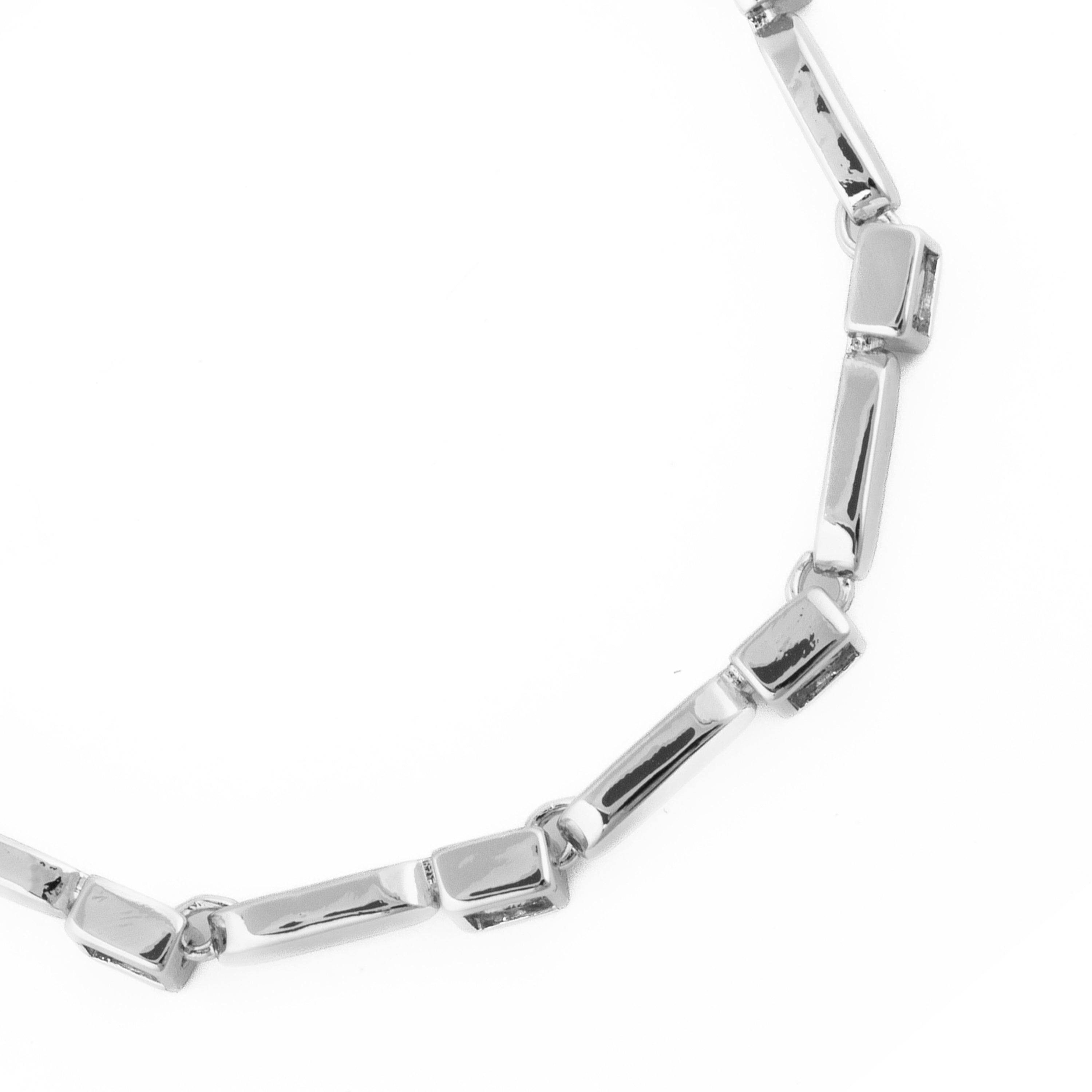 Bracciale con zirconi brillanti finitura in rodio - Aslion
