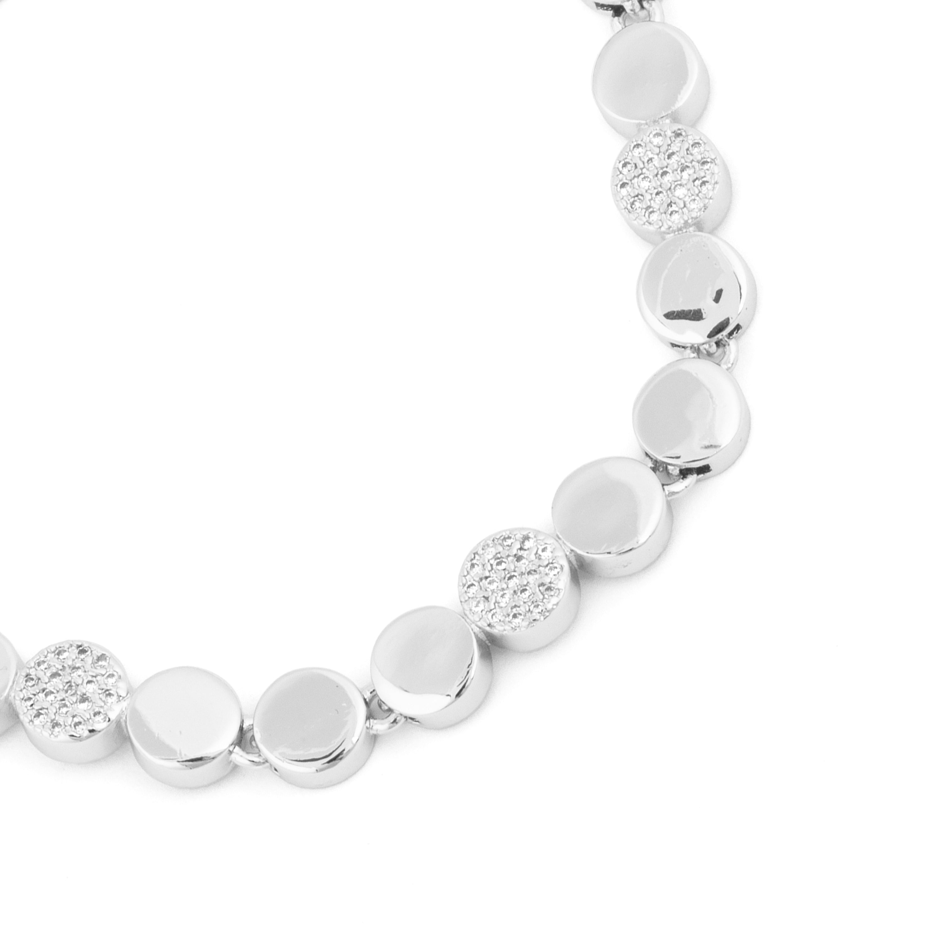 Bracciale con zirconi brillanti finitura in rodio - Sywi