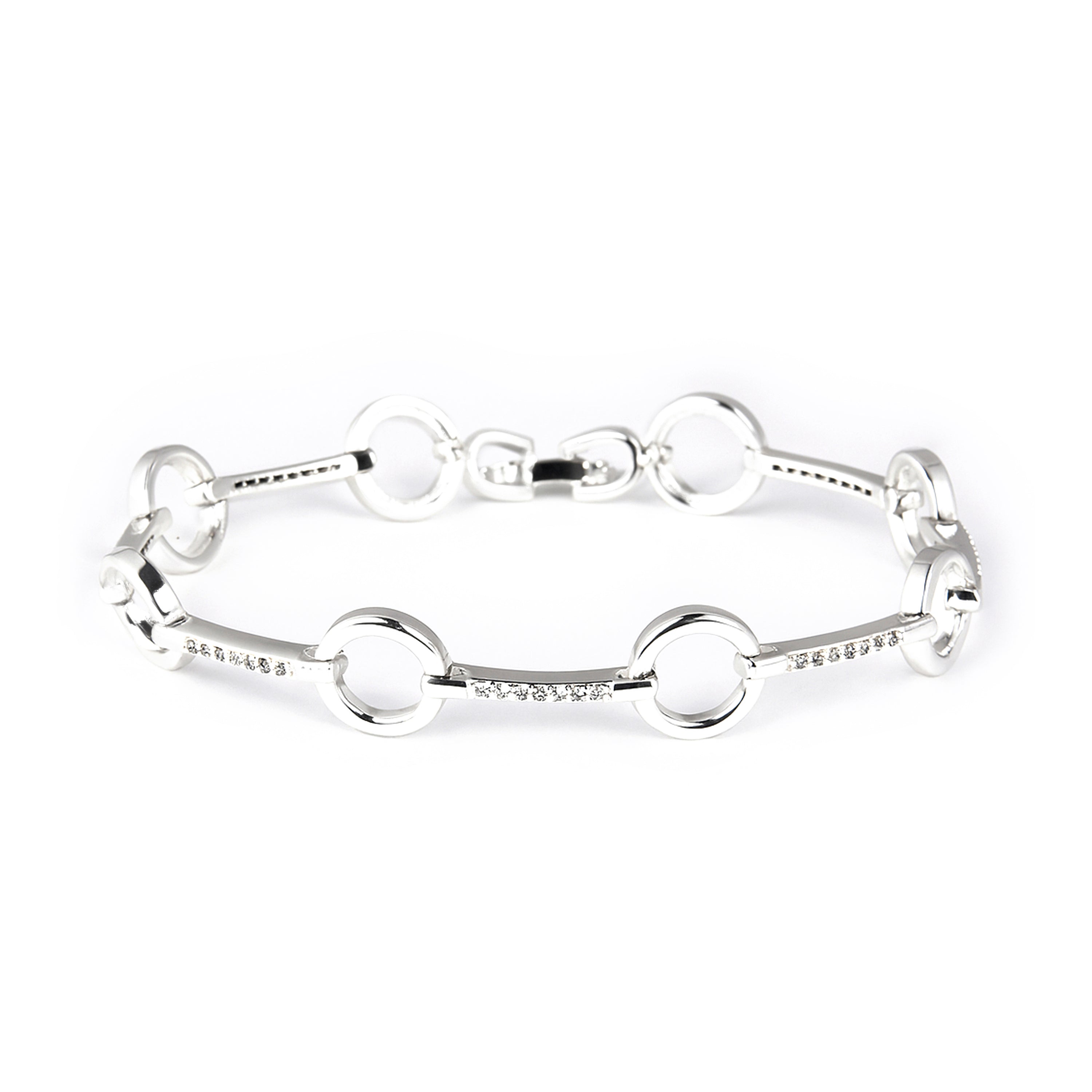 Bracelet en zircon brillant finition rhodium - Dimaran