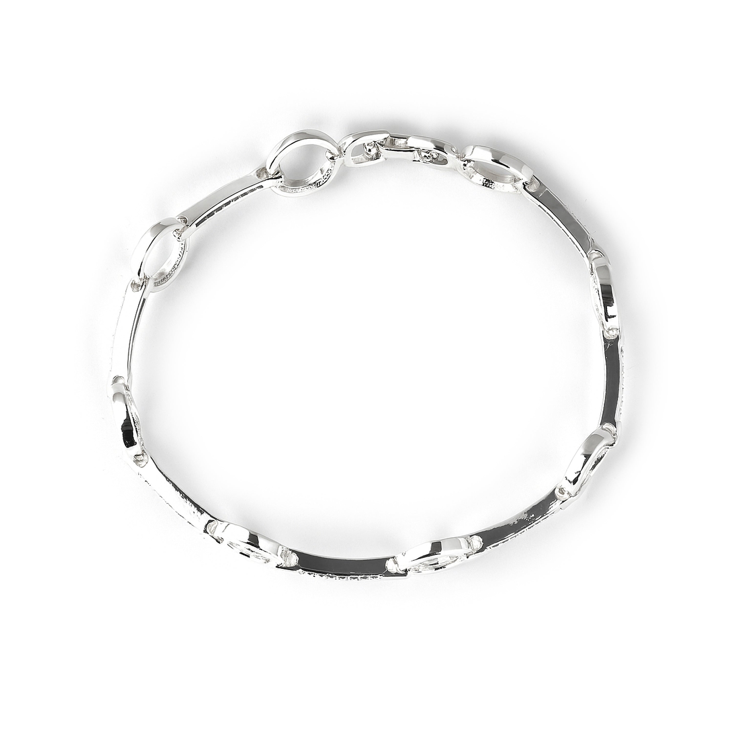 Brilliant Zirconia Bracelet with Rhodium Finish - Dimaran