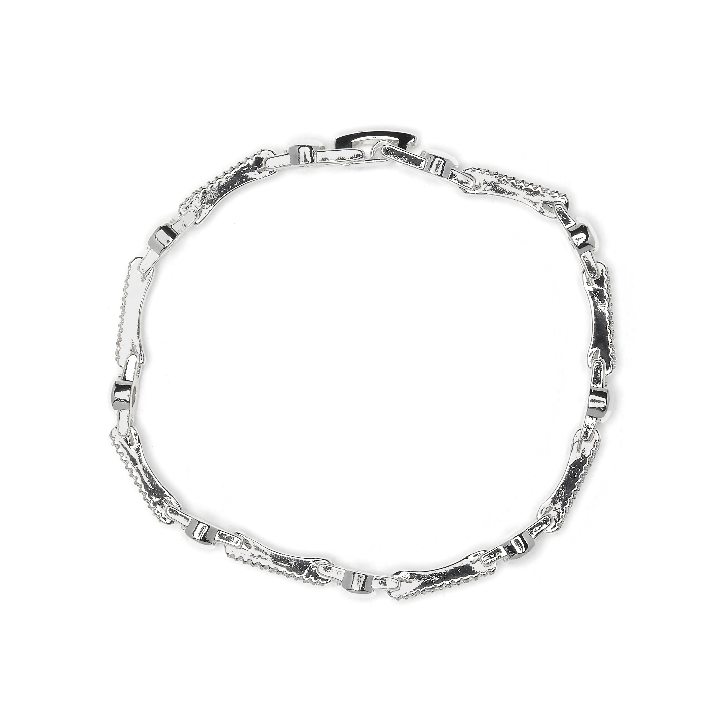 Armband mit funkelndem Zirkonia, rhodiniert - Rarix