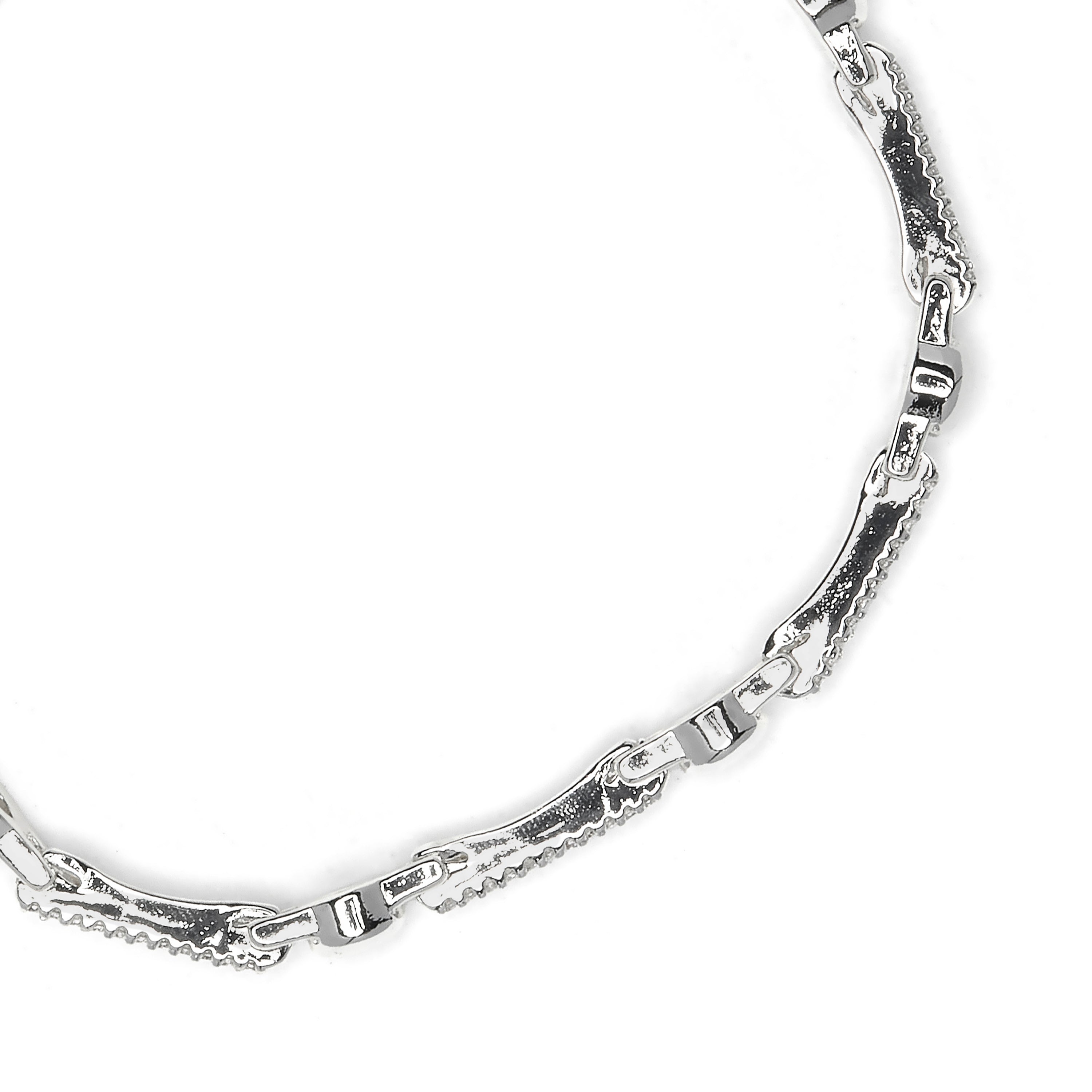 Armband mit funkelndem Zirkonia, rhodiniert - Rarix