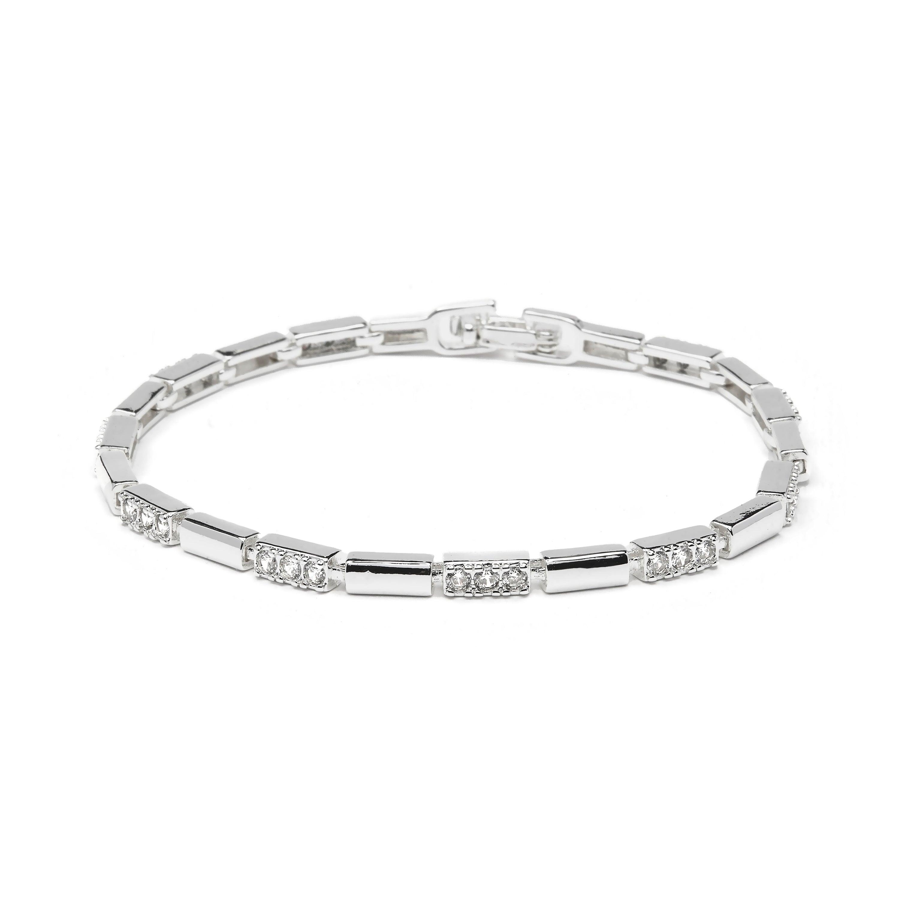 Armband mit funkelndem Zirkonia, rhodiniert - Tavli