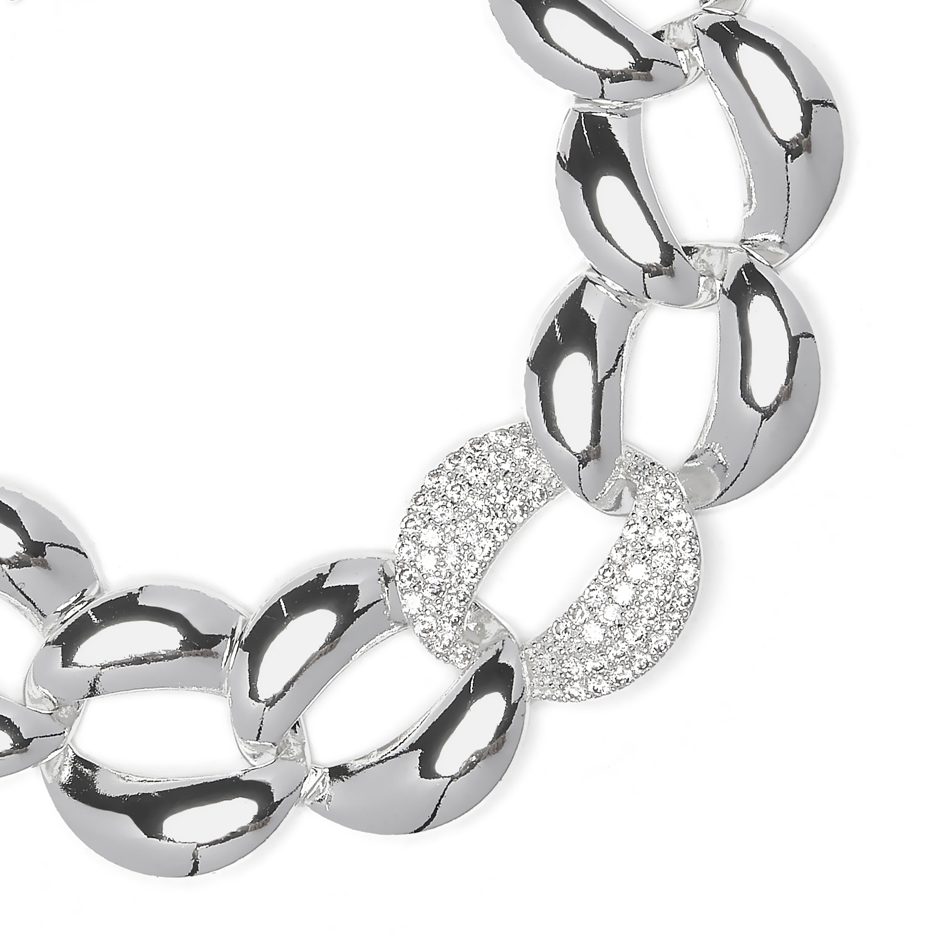 Brilliant Zirconia Bracelet with Rhodium Finish - Shinthi