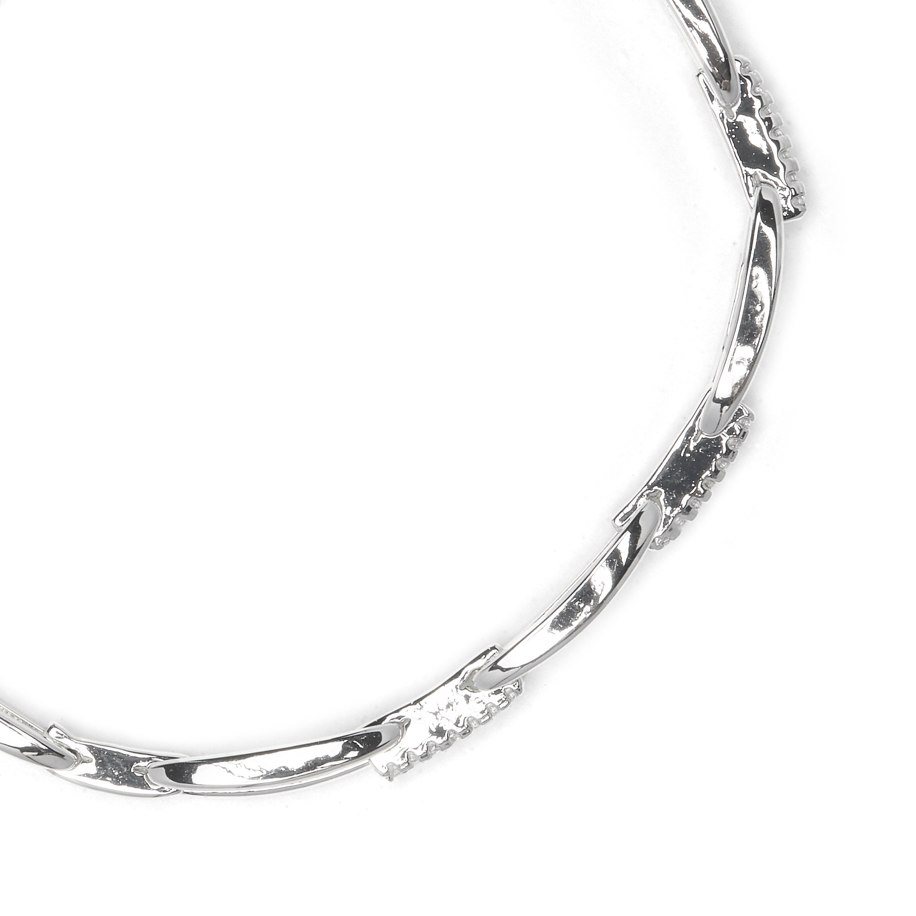 Brilliant Zirconia Bracelet with Rhodium Finish - Thylo