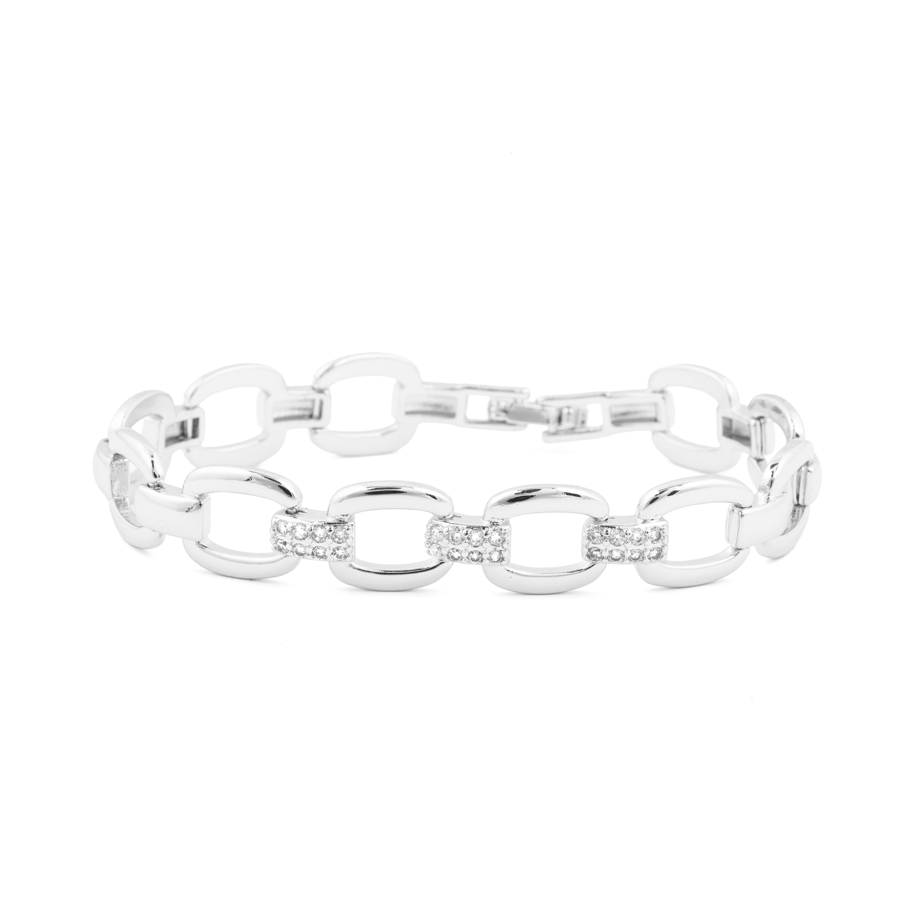 Pulsera de Circonita Brillante acabado en rodio - Insio