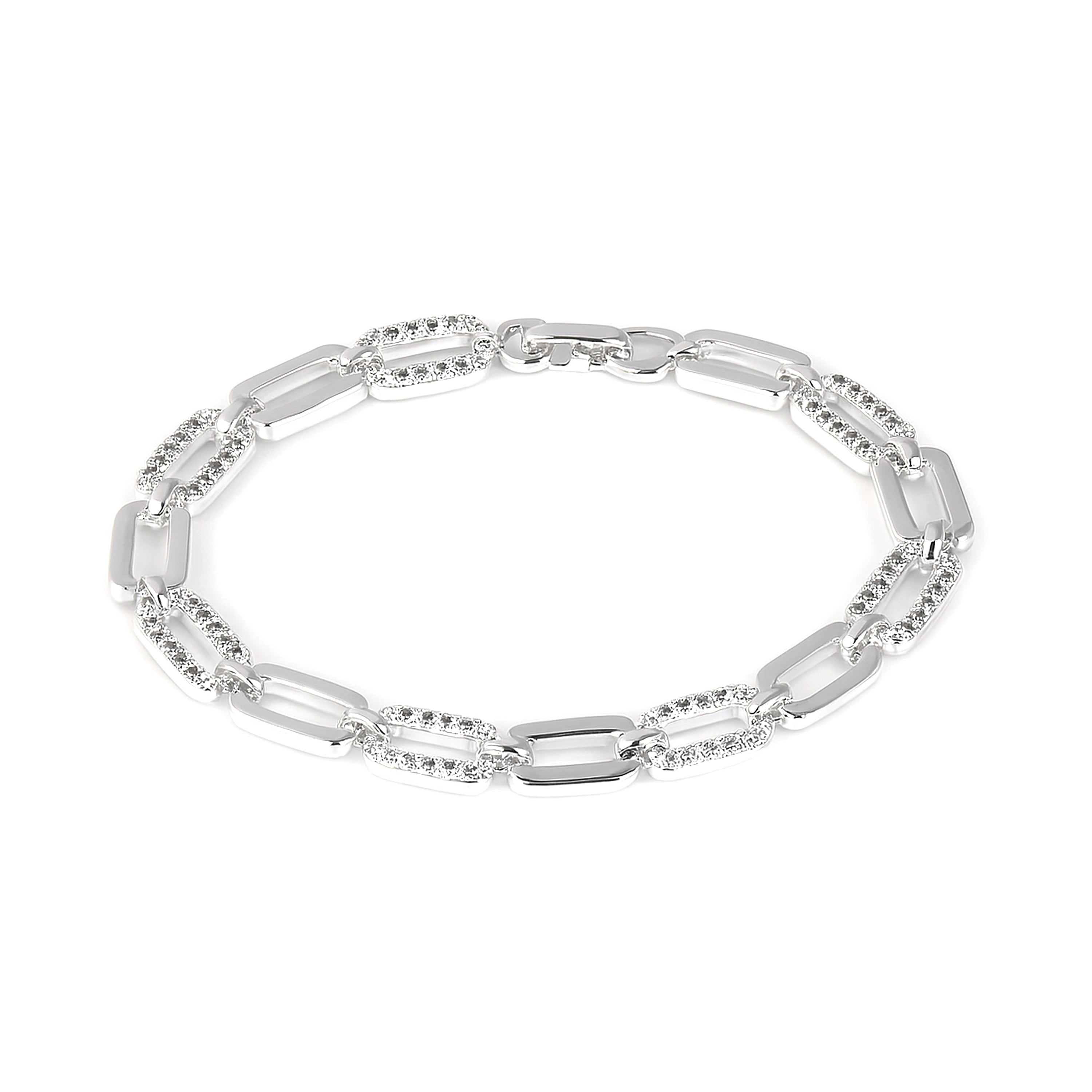 Brilliant Zirconia Bracelet with Rhodium Finish - Asgoth