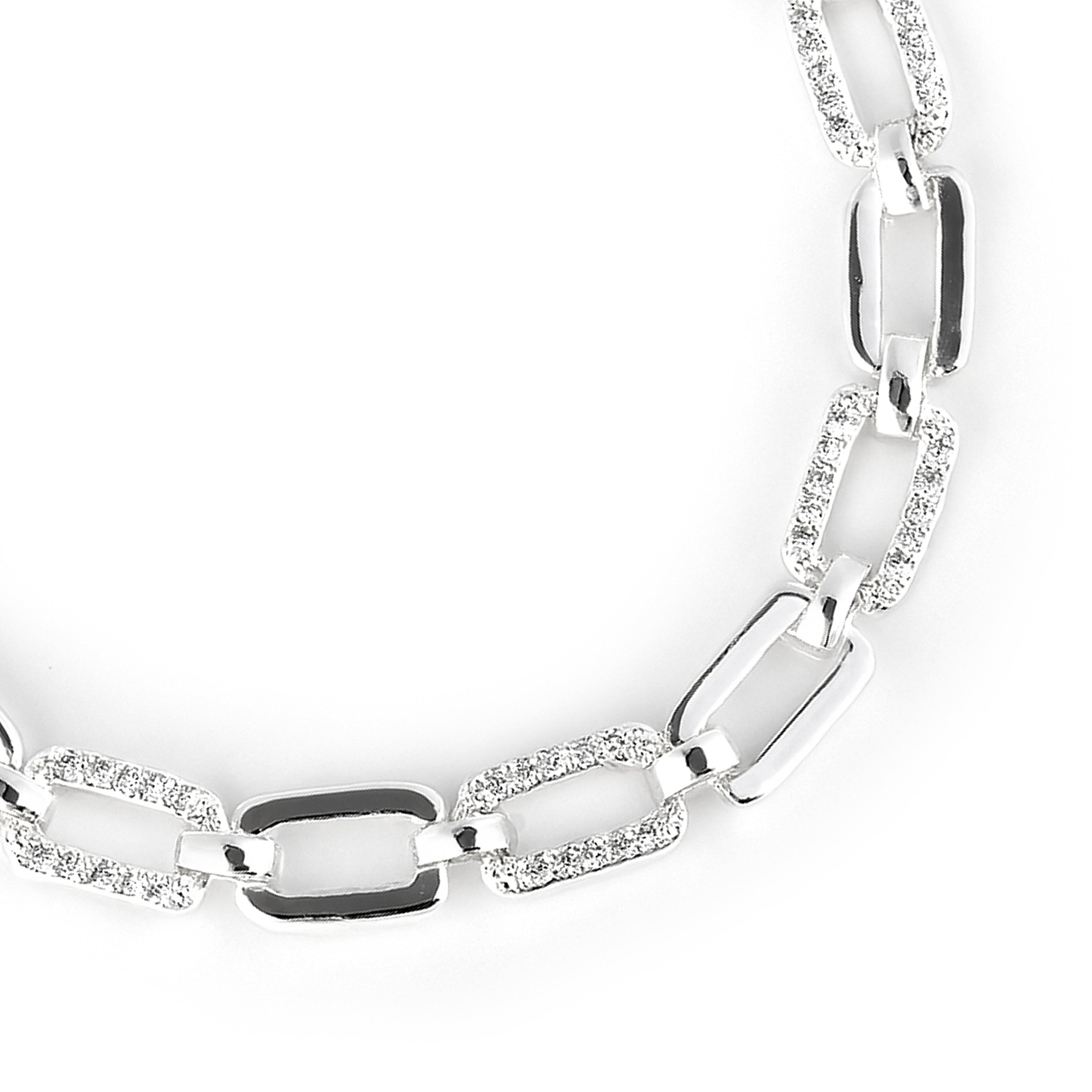 Brilliant Zirconia Bracelet with Rhodium Finish - Asgoth