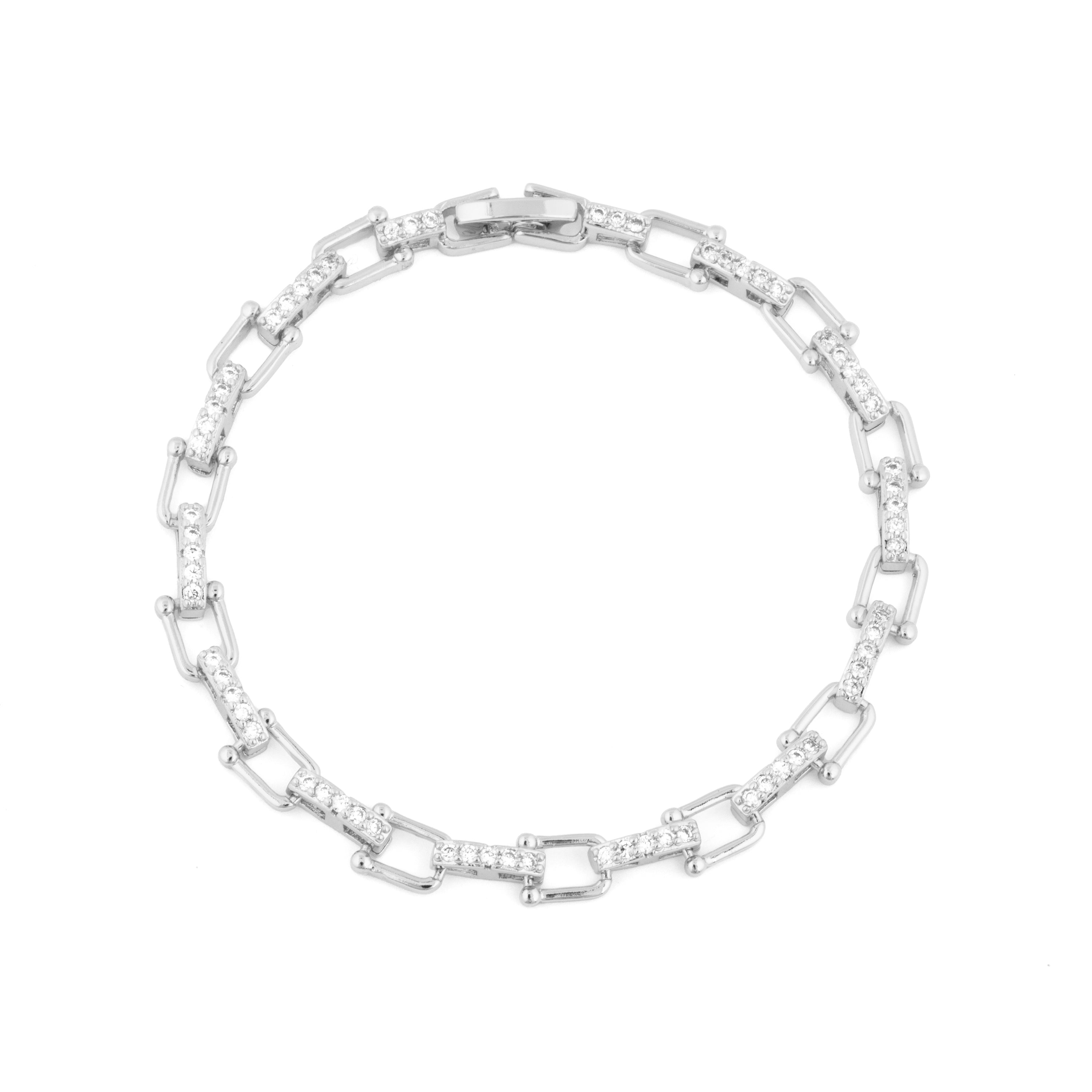 Pulseira de Zircónia Brilhante com acabamento em ródio - Dordel