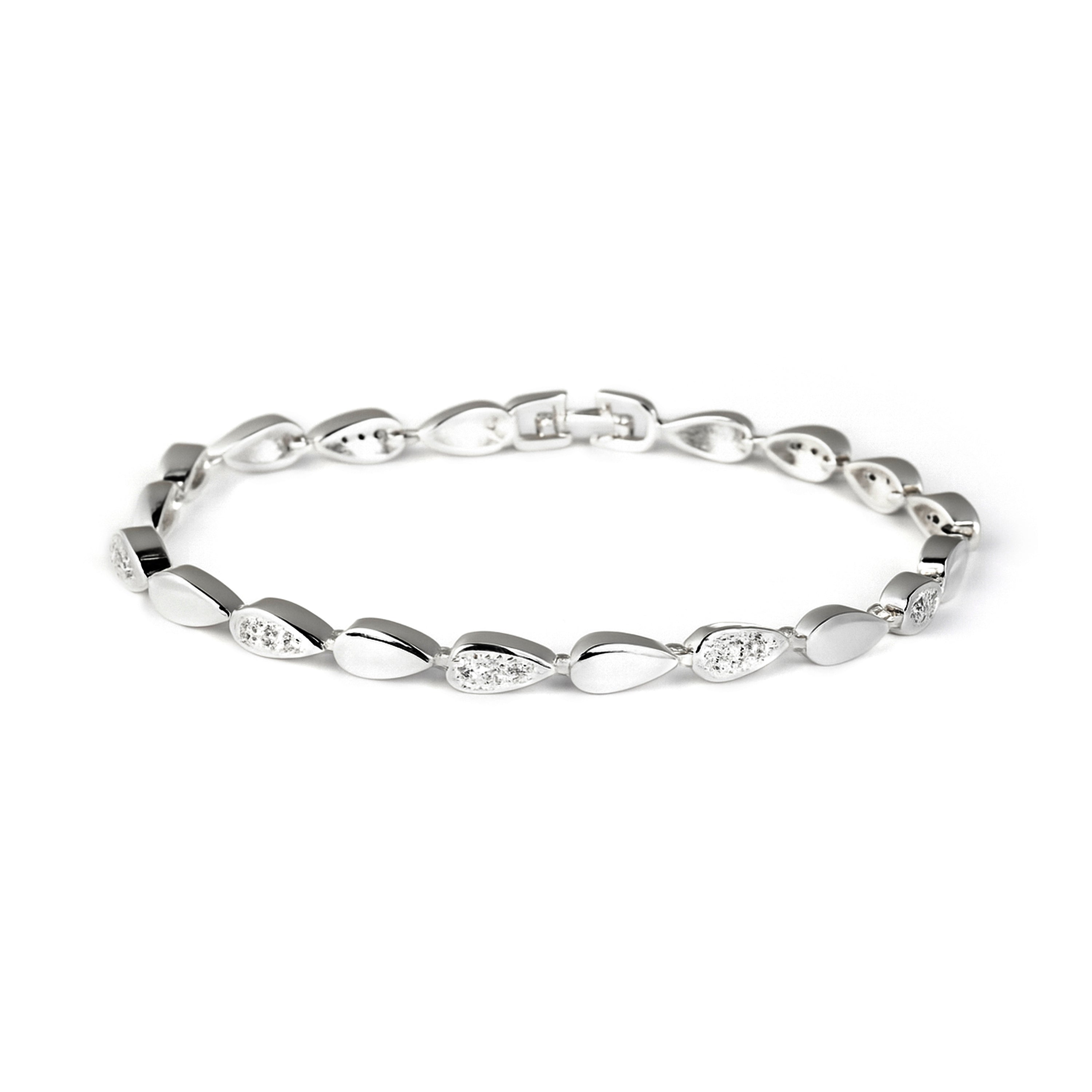 Bracelet en zircon brillant finition rhodium - Tanal