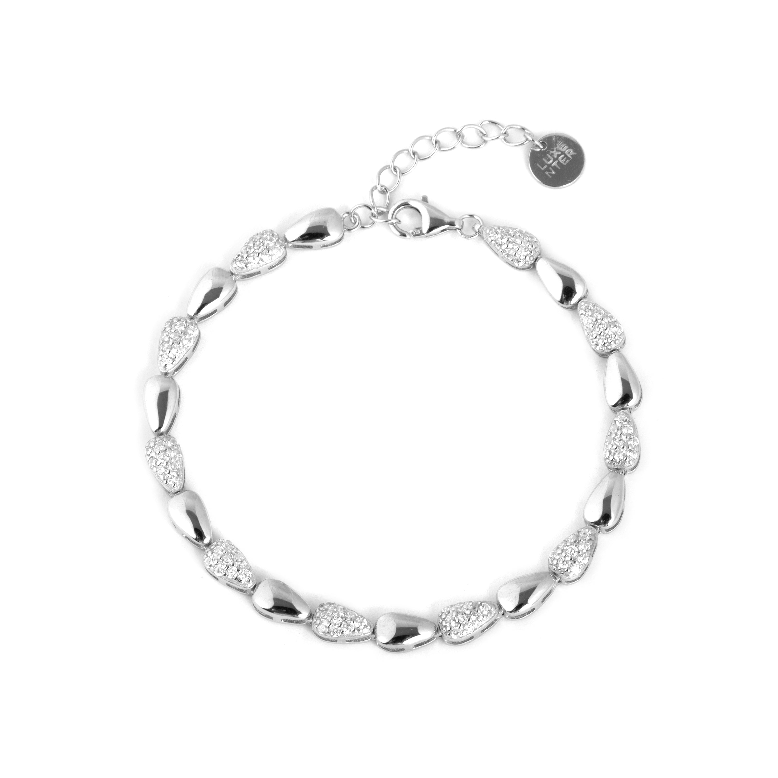Bracelet en zircon brillant finition rhodium - Tanal