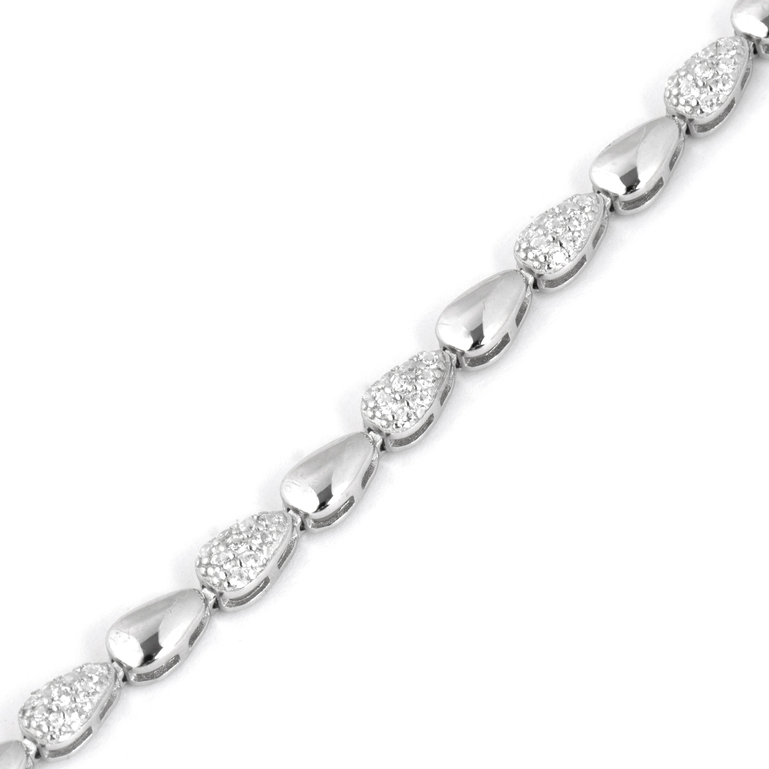 Bracelet en zircon brillant finition rhodium - Tanal