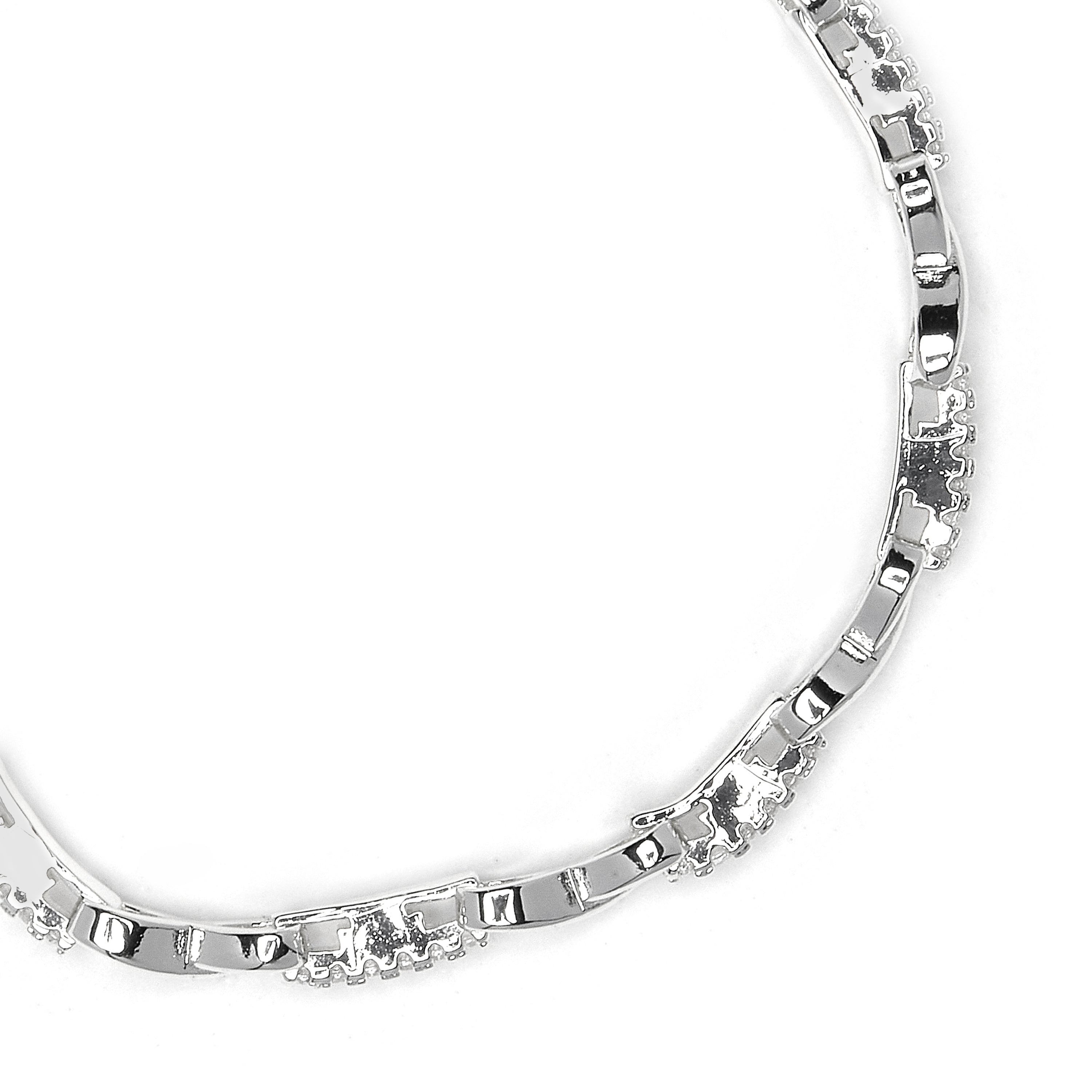 Bracciale con zircone brillante finitura in rodio - Raak
