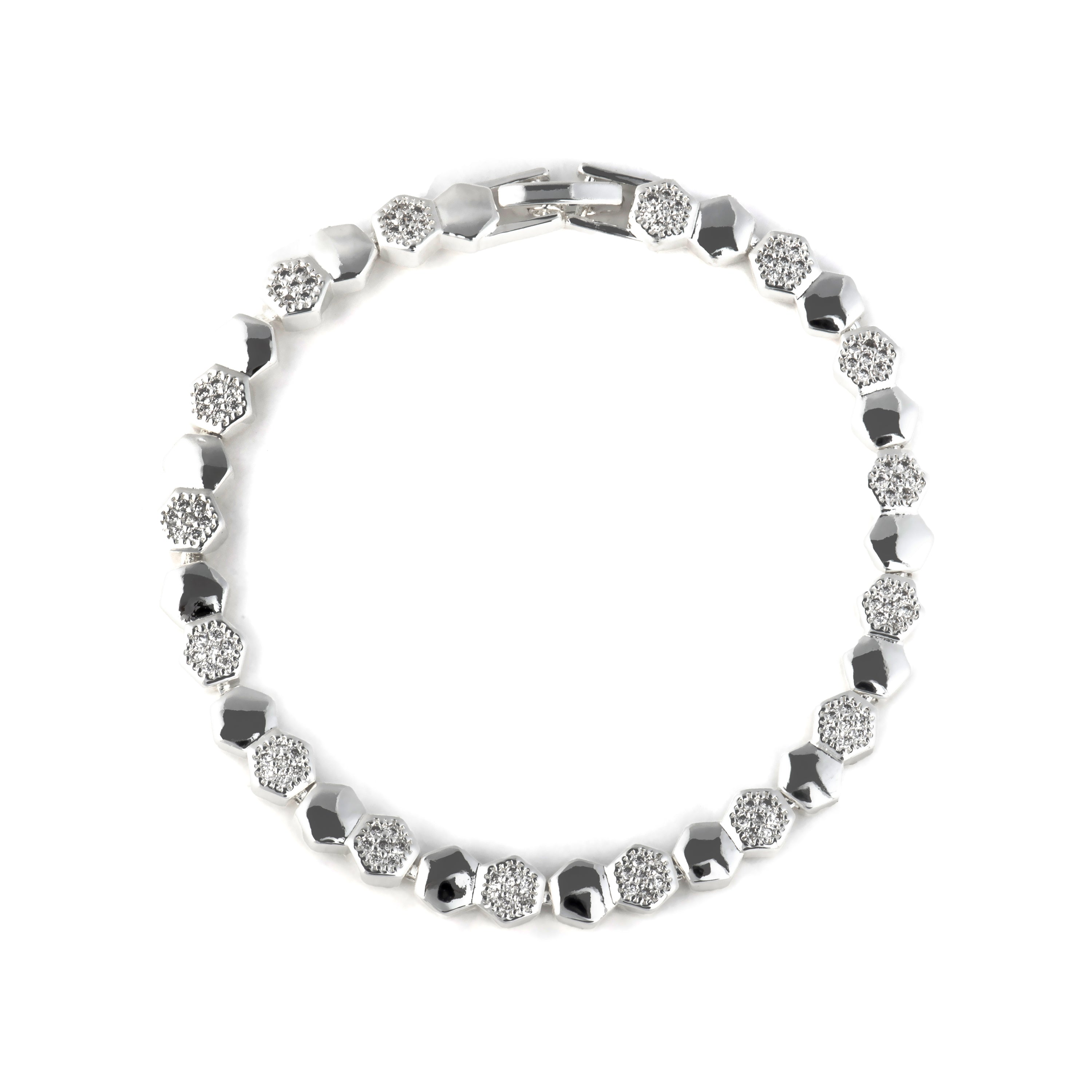 Pulsera de Circonita Brillante acabado en rodio - Lyth