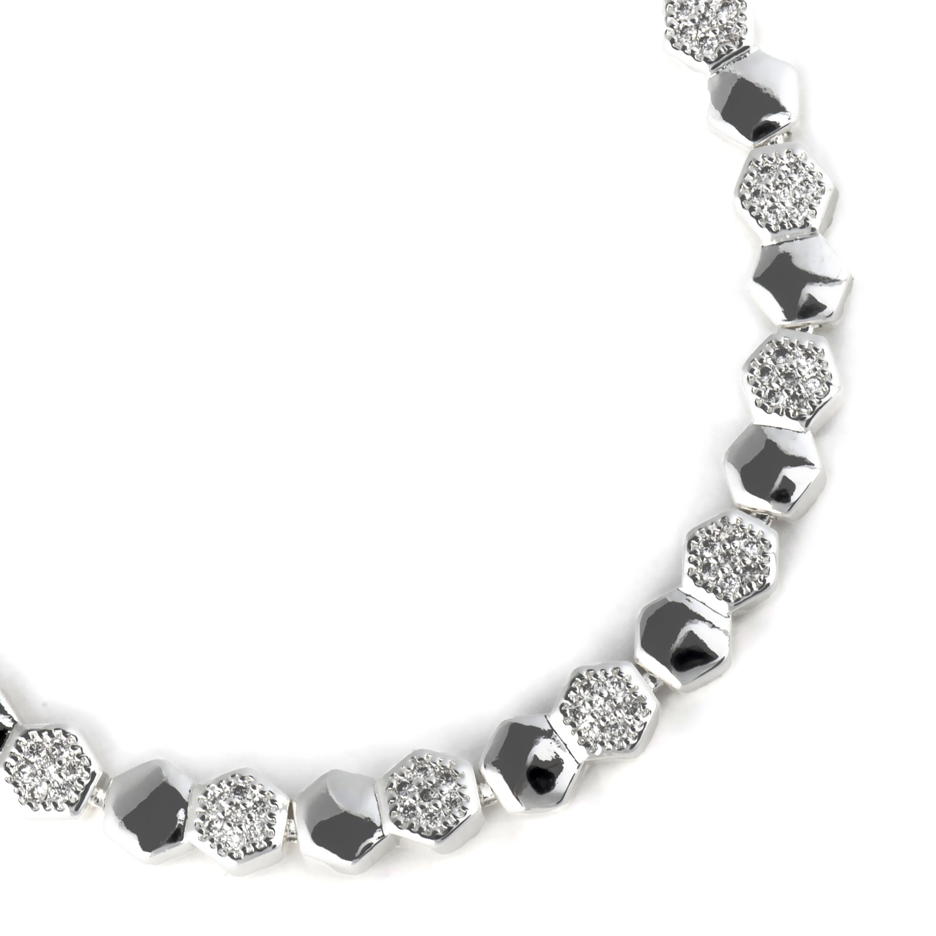 Pulsera de Circonita Brillante acabado en rodio - Lyth