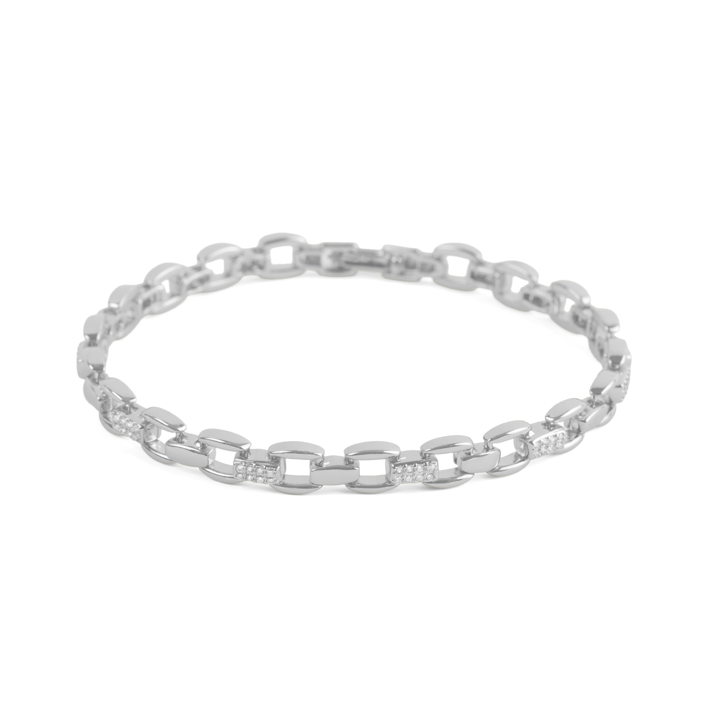 Brilliant Zirconia Bracelet with Rhodium Finish - Yaris