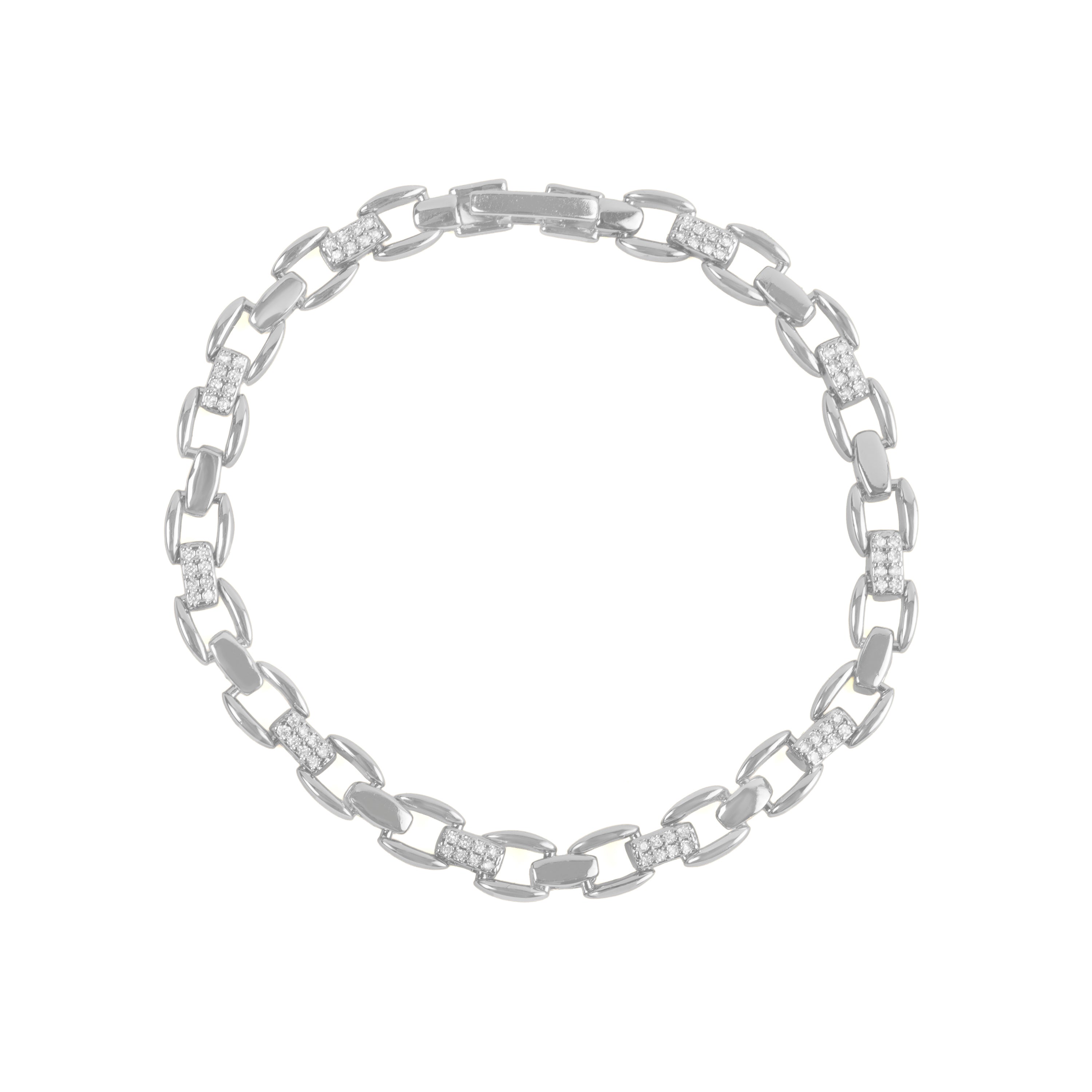 Bracelet en zircon brillant finition rhodium - Yaris
