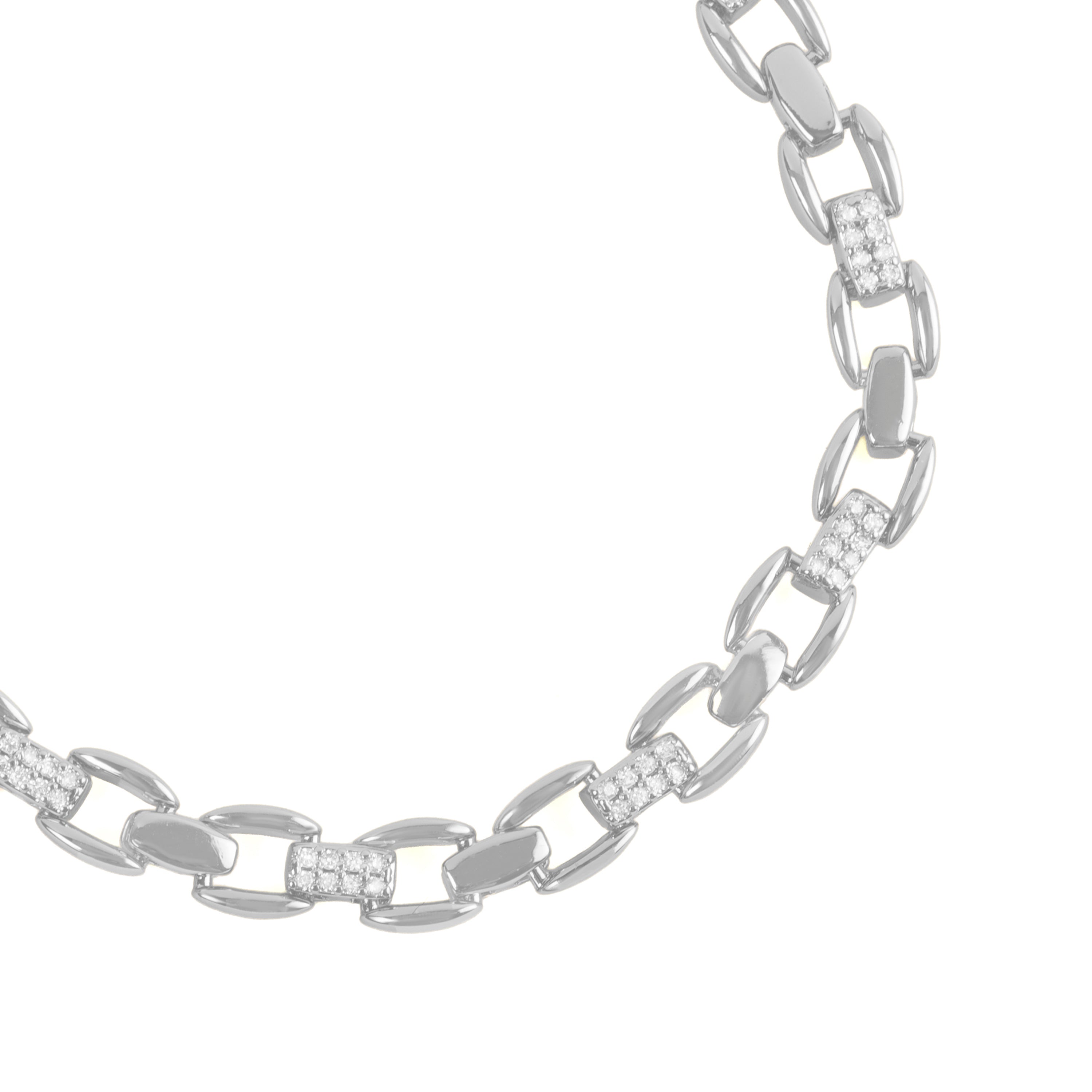 Brilliant Zirconia Bracelet with Rhodium Finish - Yaris