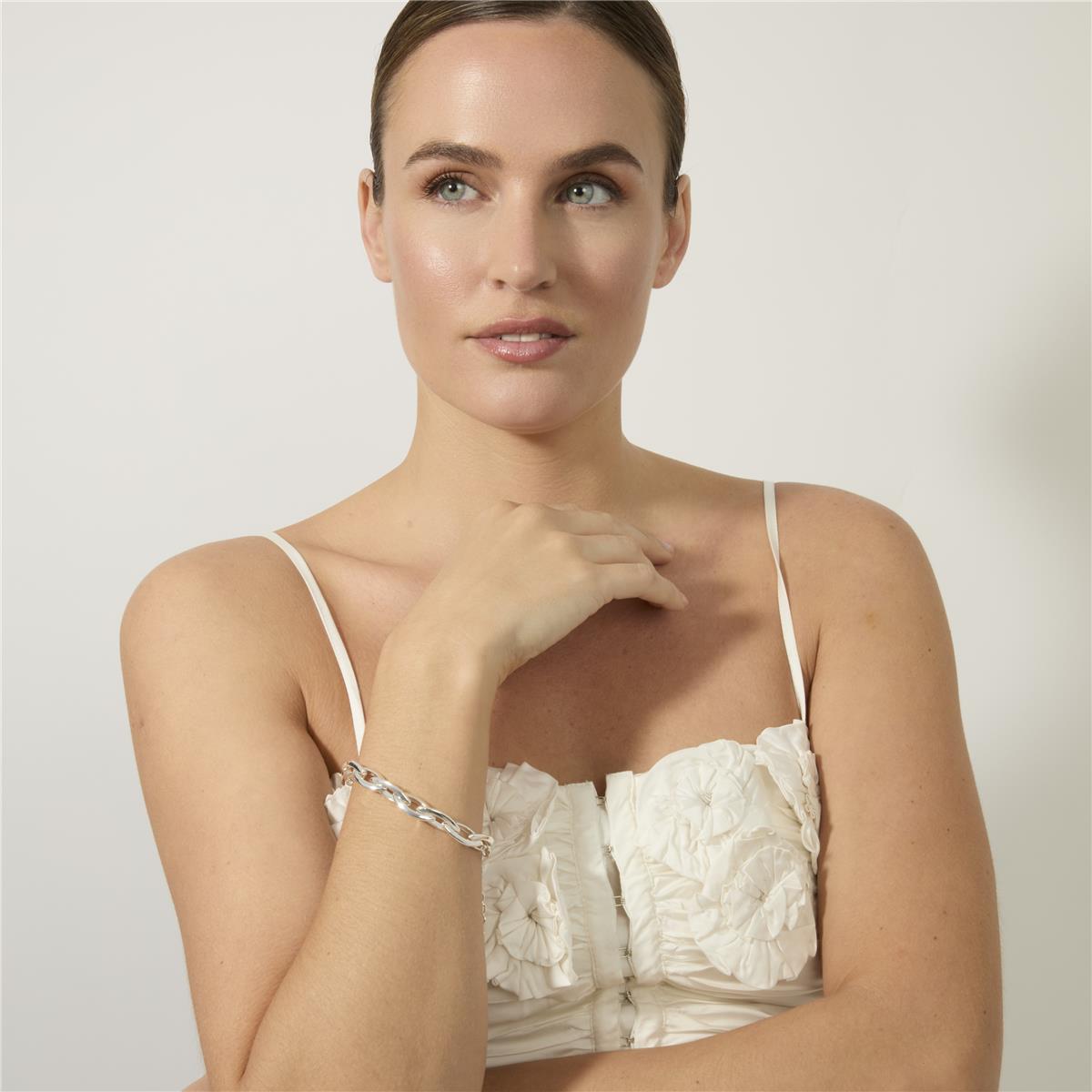 Bracciale con finitura in rodio - Rasai