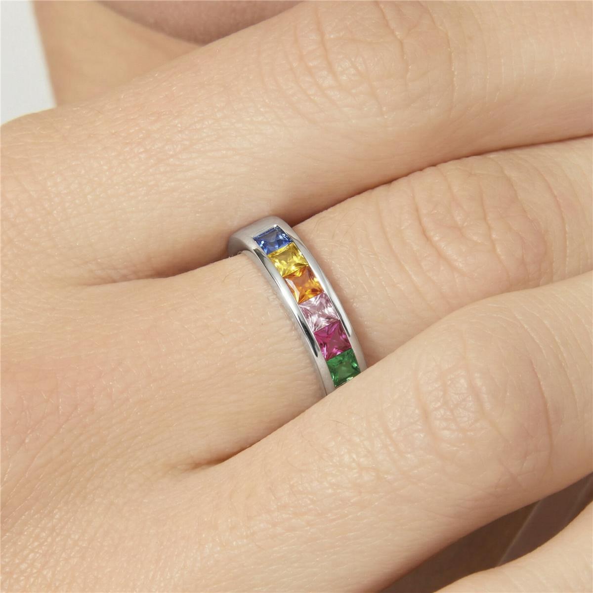 Anel de zircónia rubi com acabamento em ródio - Kada