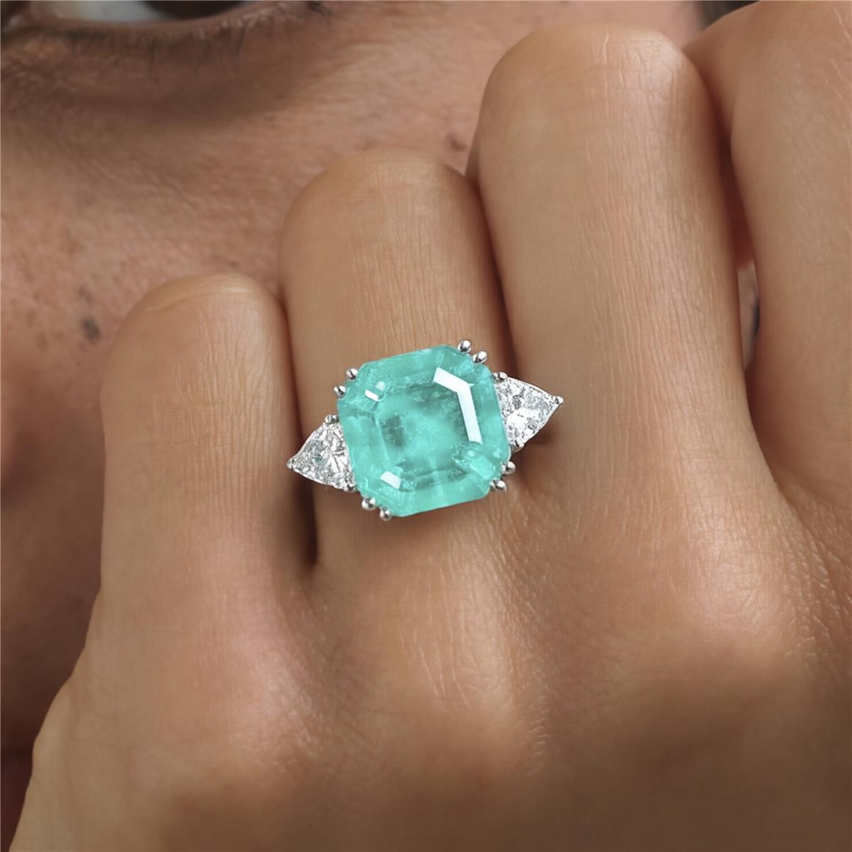 Anel de zircónia rubi com acabamento em ródio - Kada