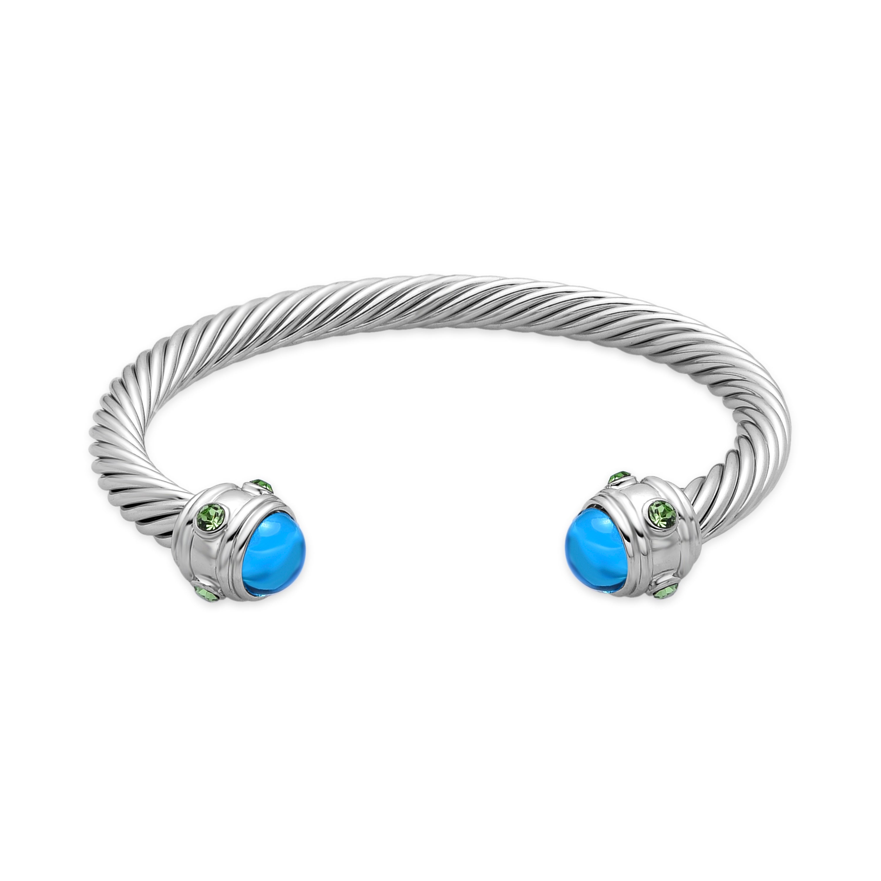 Bracelet avec Cristal Bleu finition argent - Danio