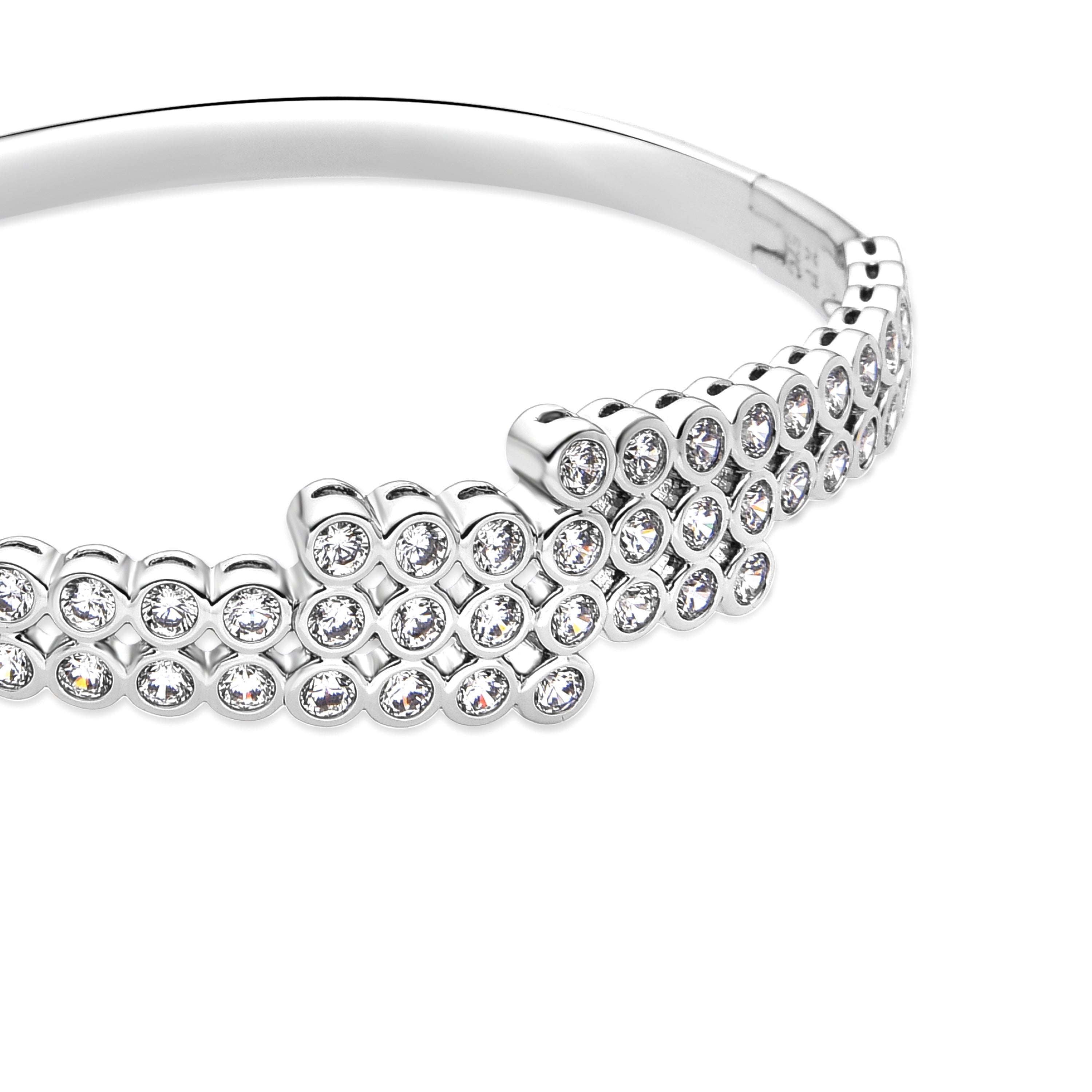 Bracelet avec Zircone Brillante finition argent - Shaxba