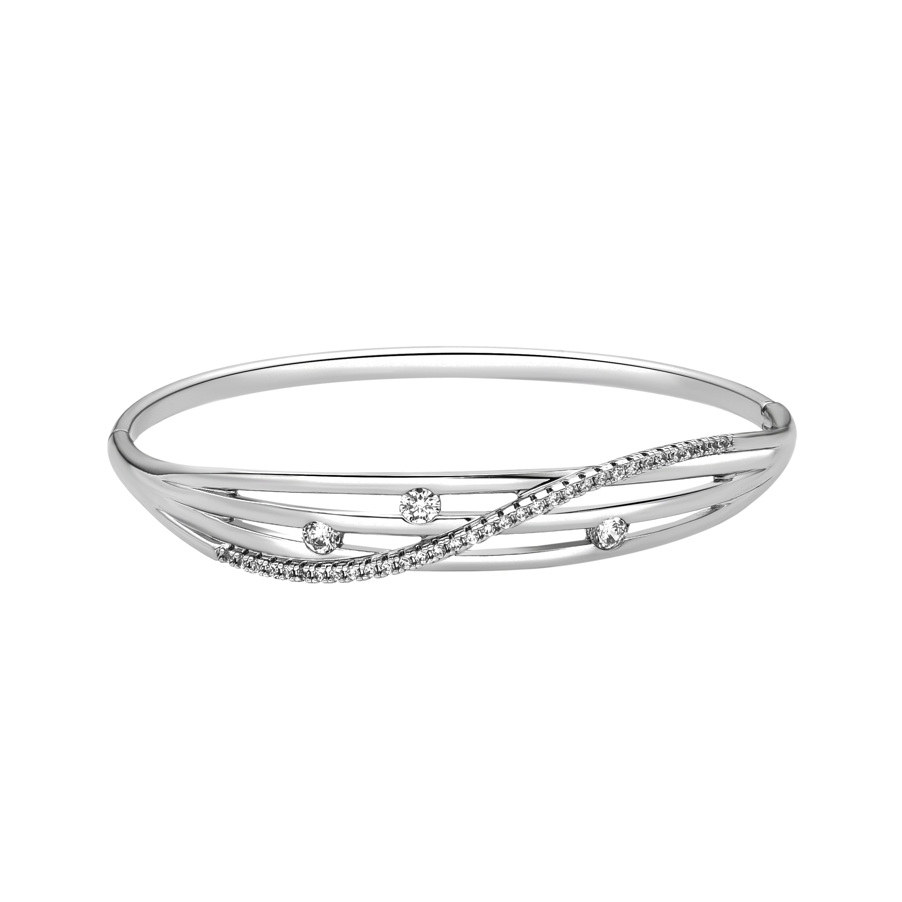 Bracelet with Brilliant Zirconia silver finish - Rienme