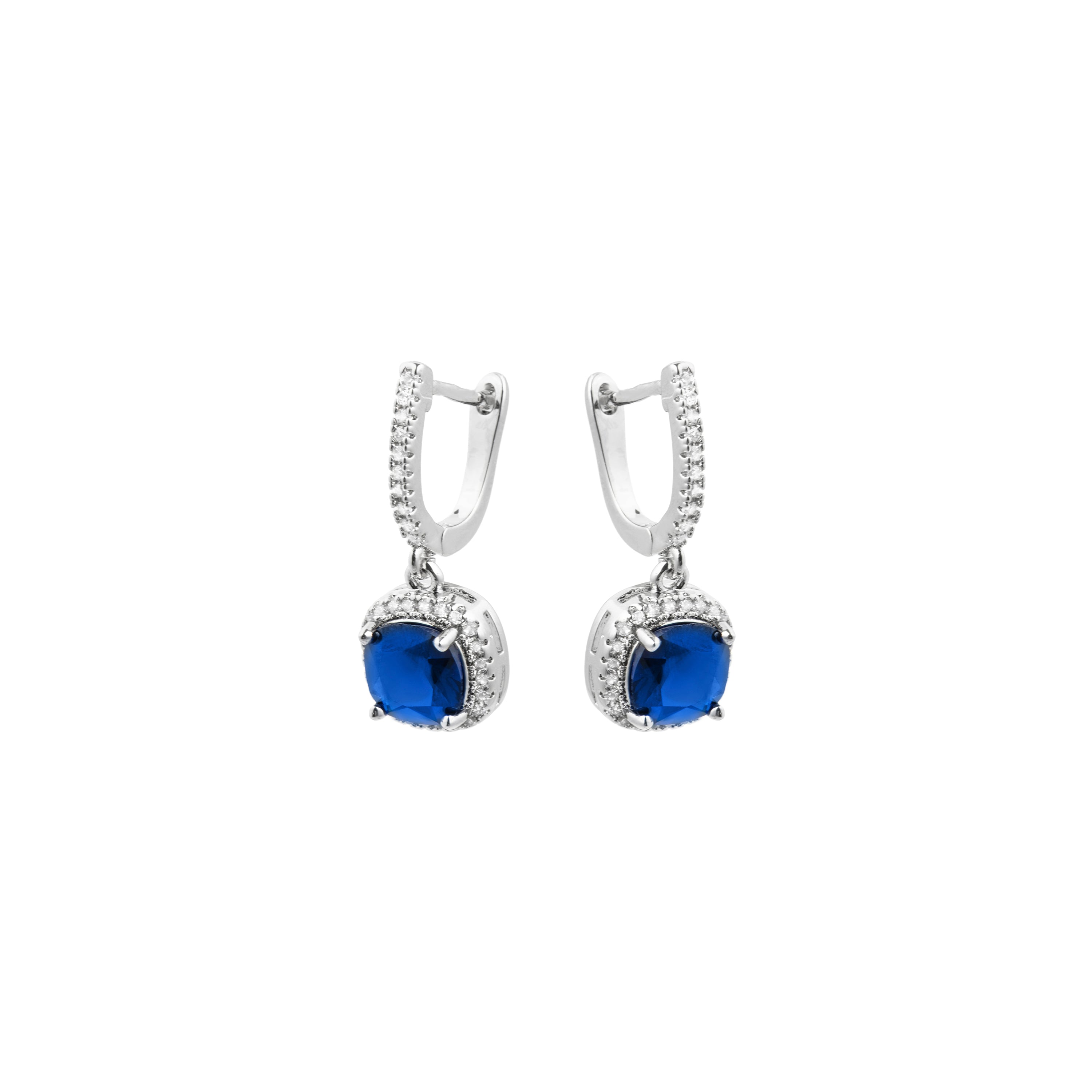 Boucles d'oreilles en zirconium tanzanite finition rhodium - Kada