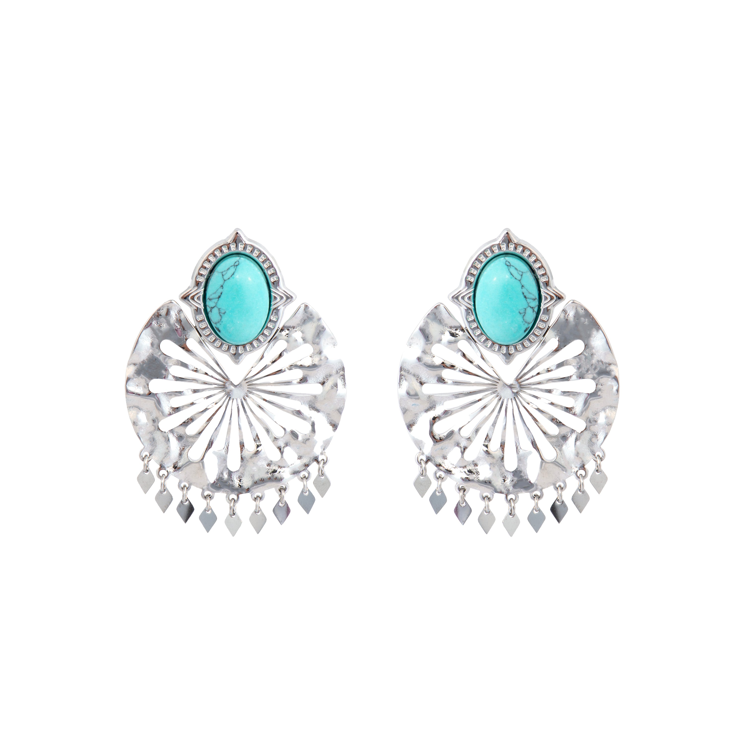 Orecchini finitura argento e Amazonite - Kumora