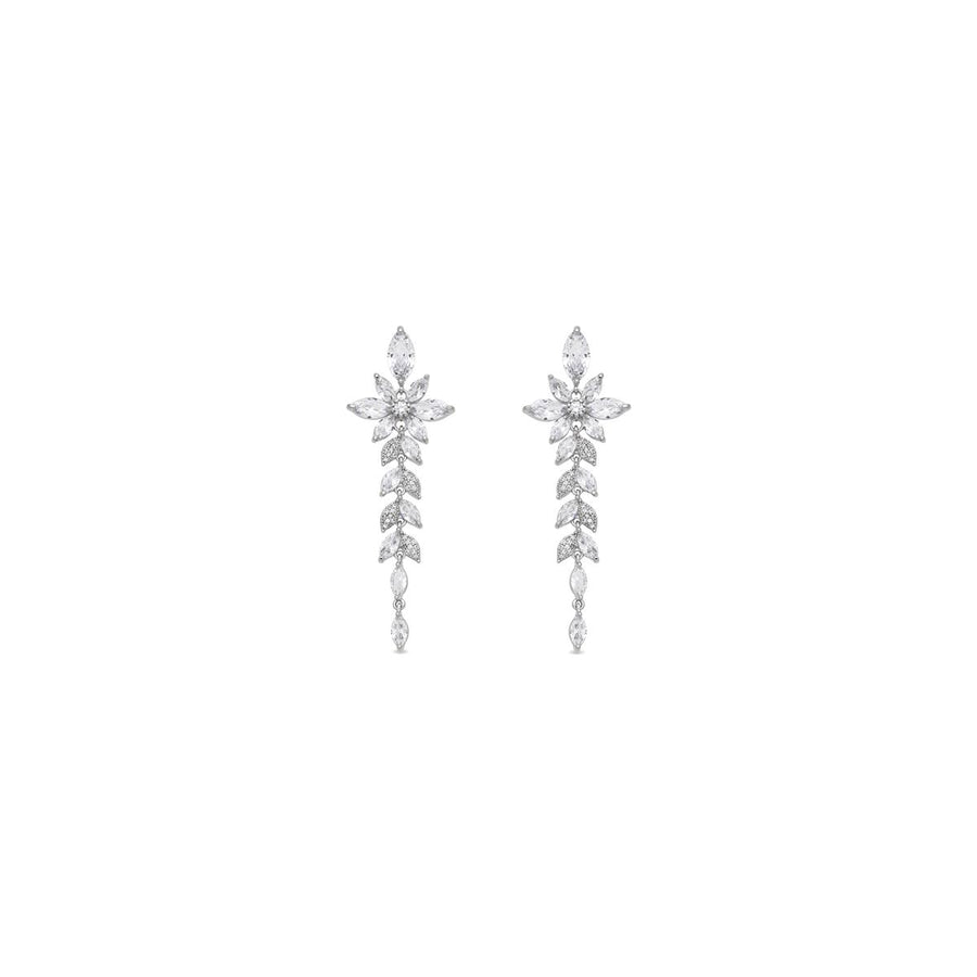Pendientes de Circonita Brillante acabado en rodio - Thar