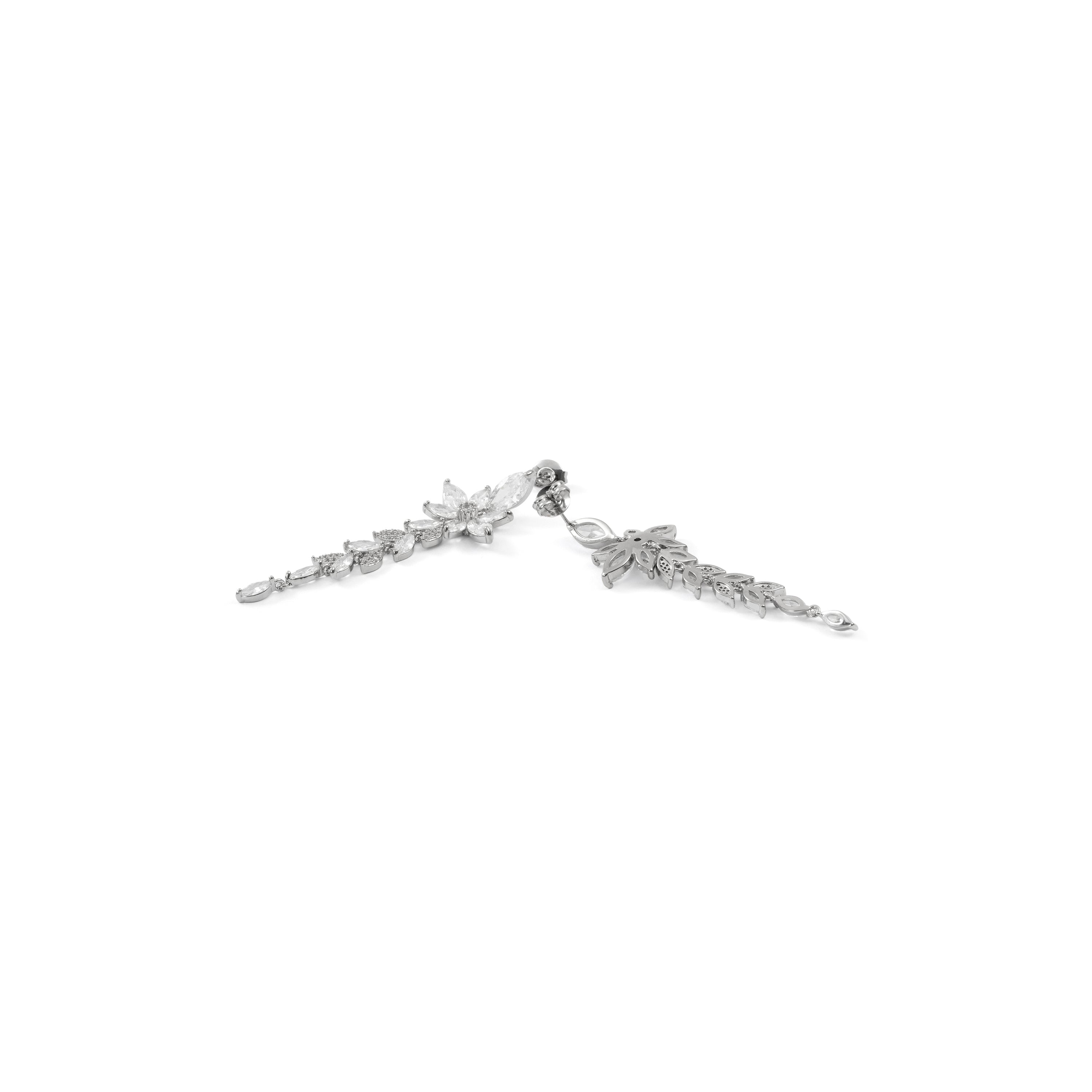 Pendientes de Circonita Brillante acabado en rodio - Thar