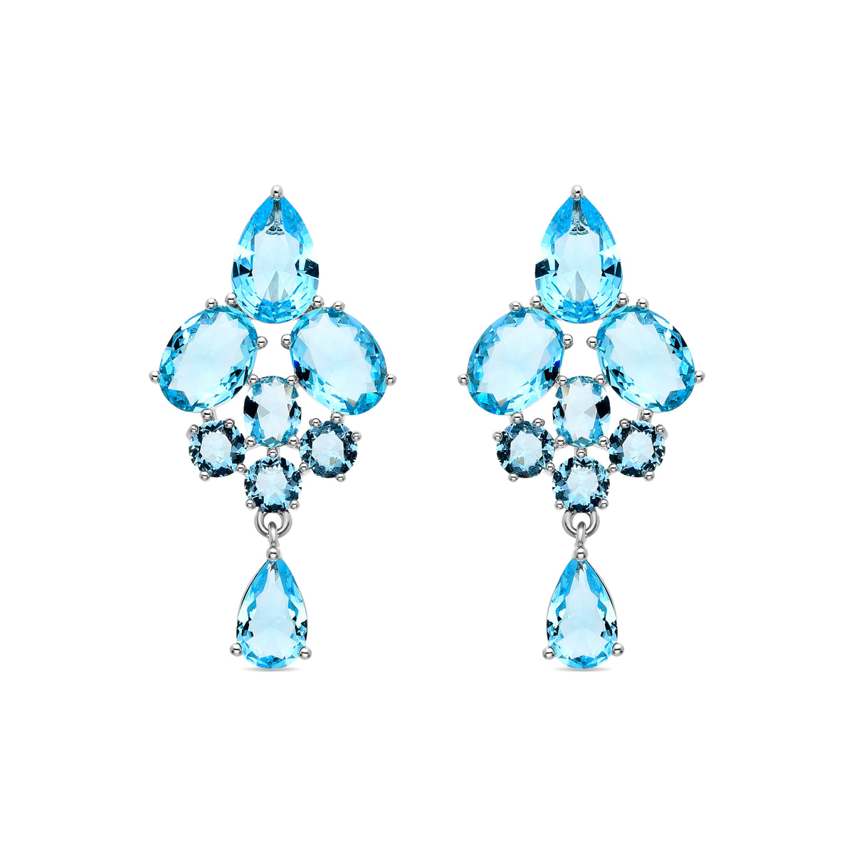 Pendientes con Circonita Multicolor acabados en rodio - Thily