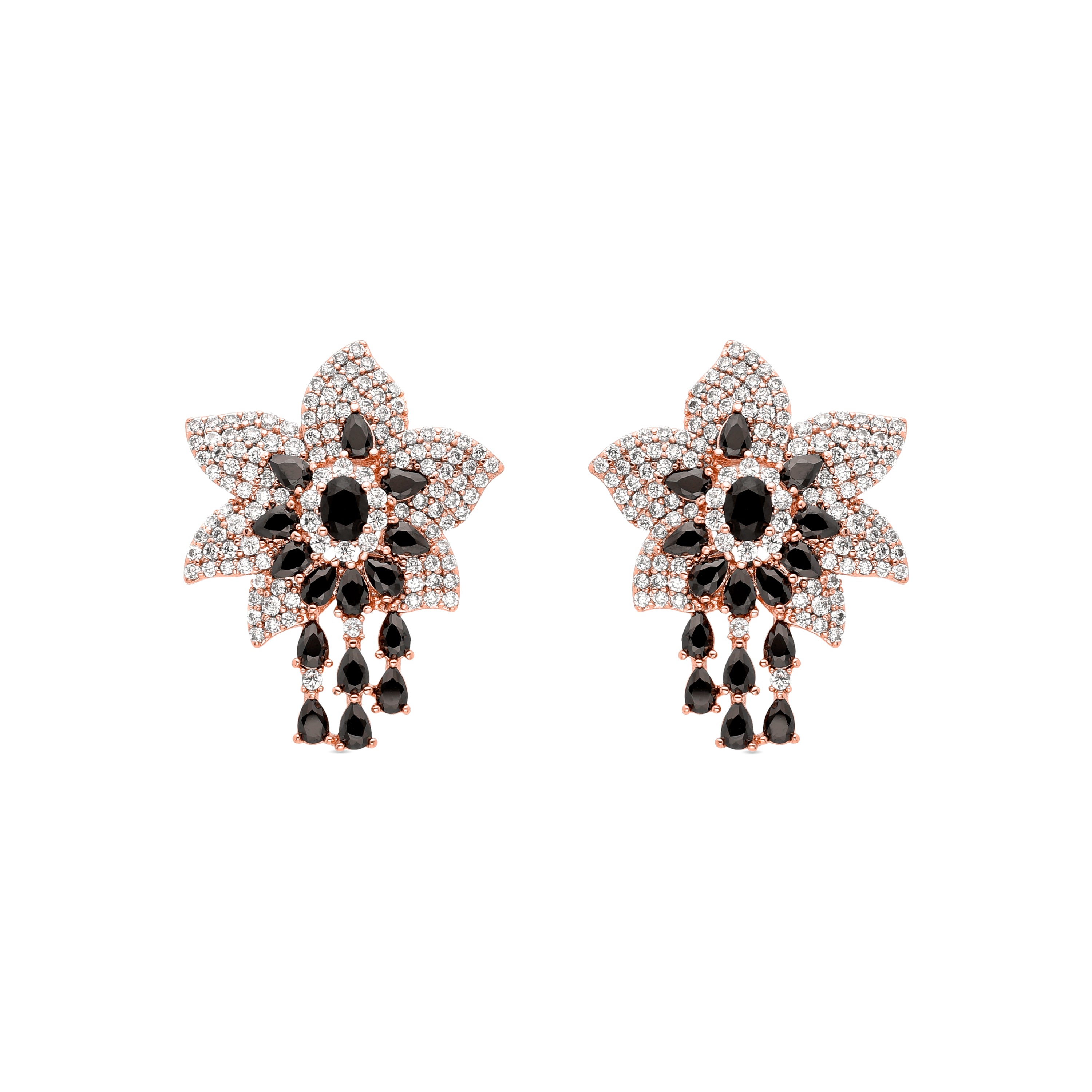 Boucles d'oreilles Khorin finies en rhodium