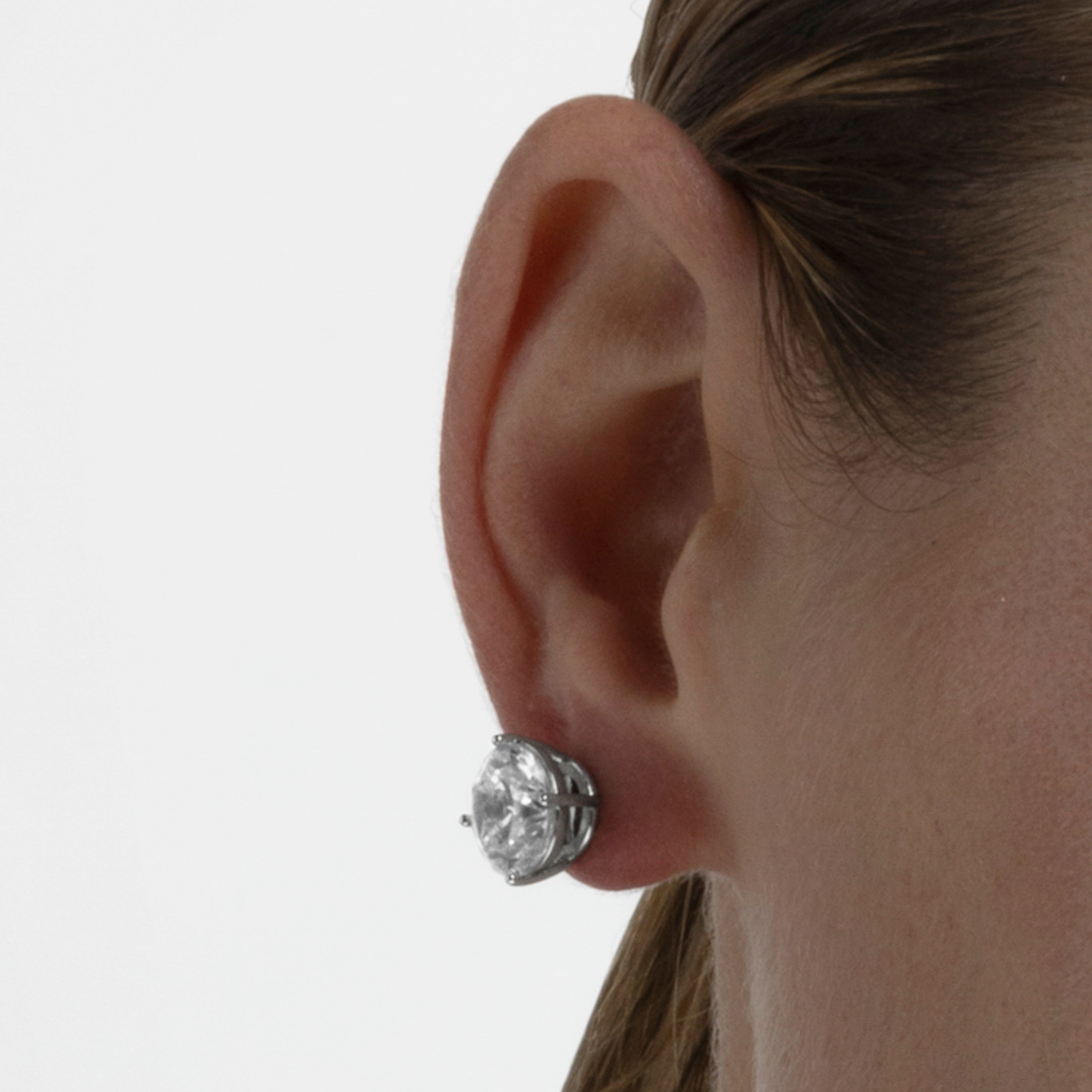 Earrings with Brilliant Zirconia silver finish - Verak