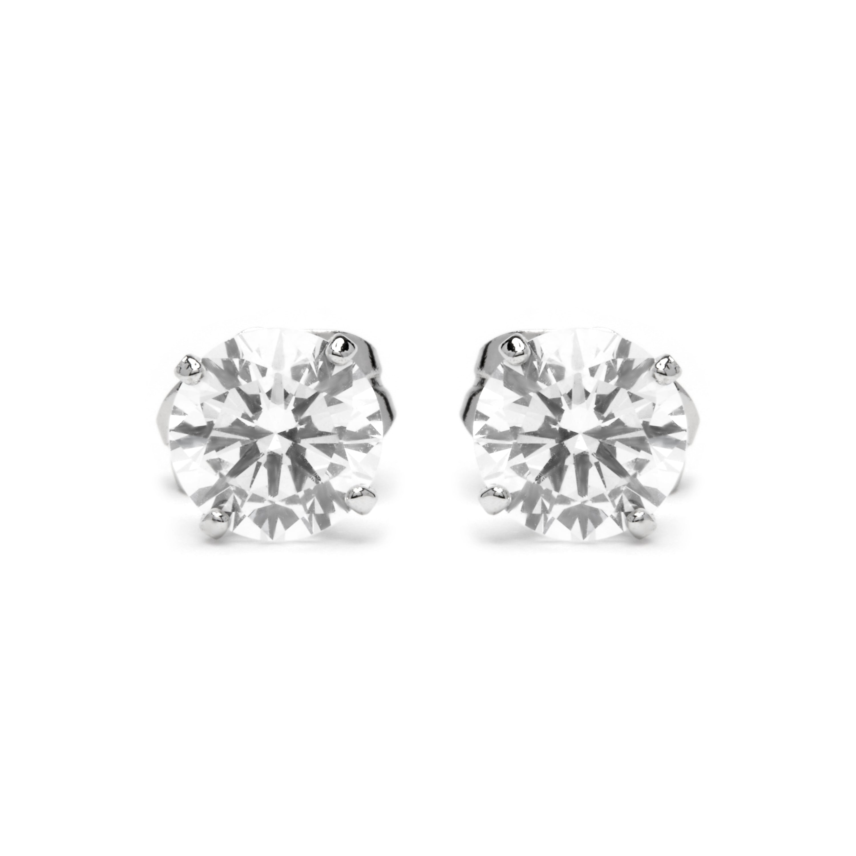 Earrings with Shiny Zirconia silver finish - Verak