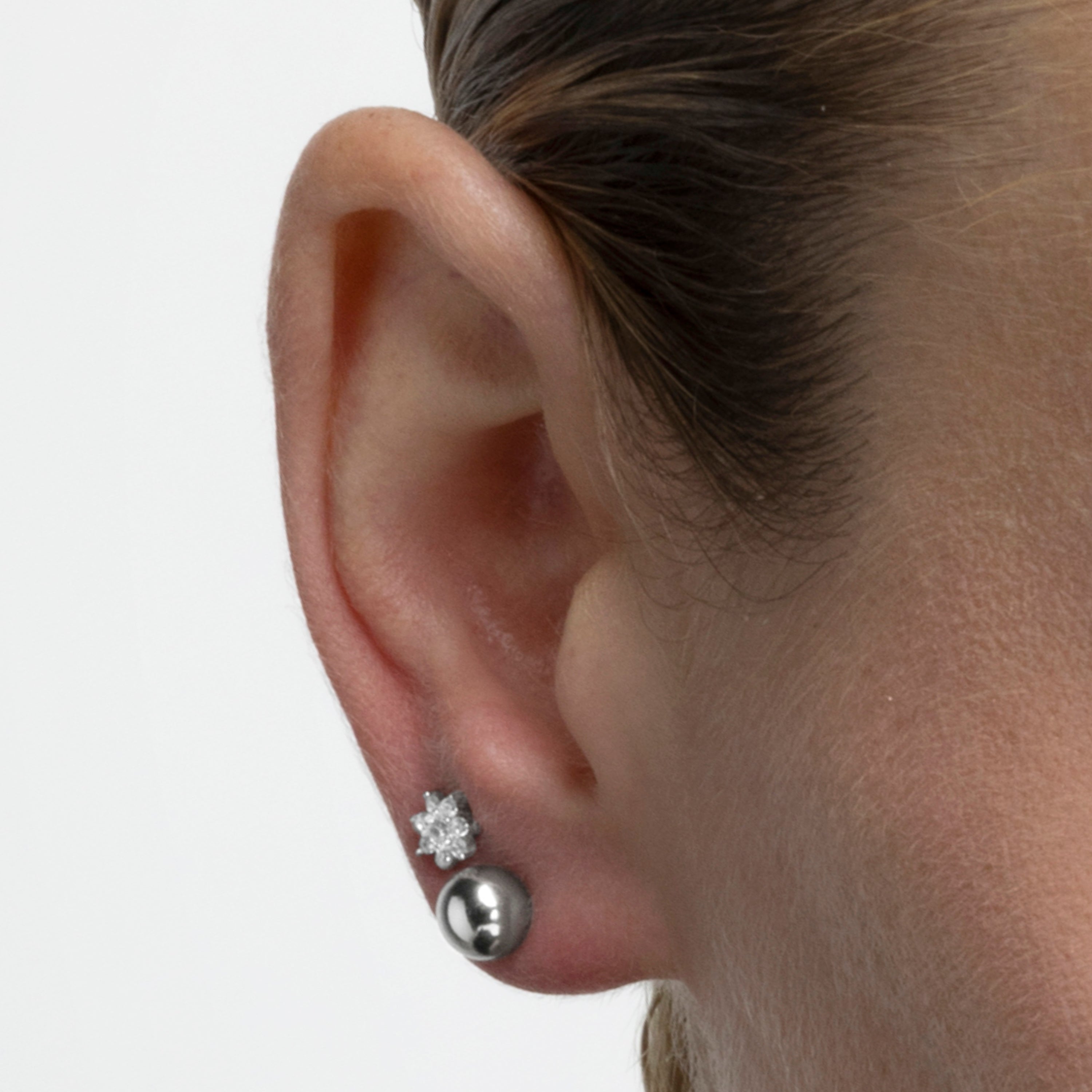 Pendientes acabado plata - Gnis