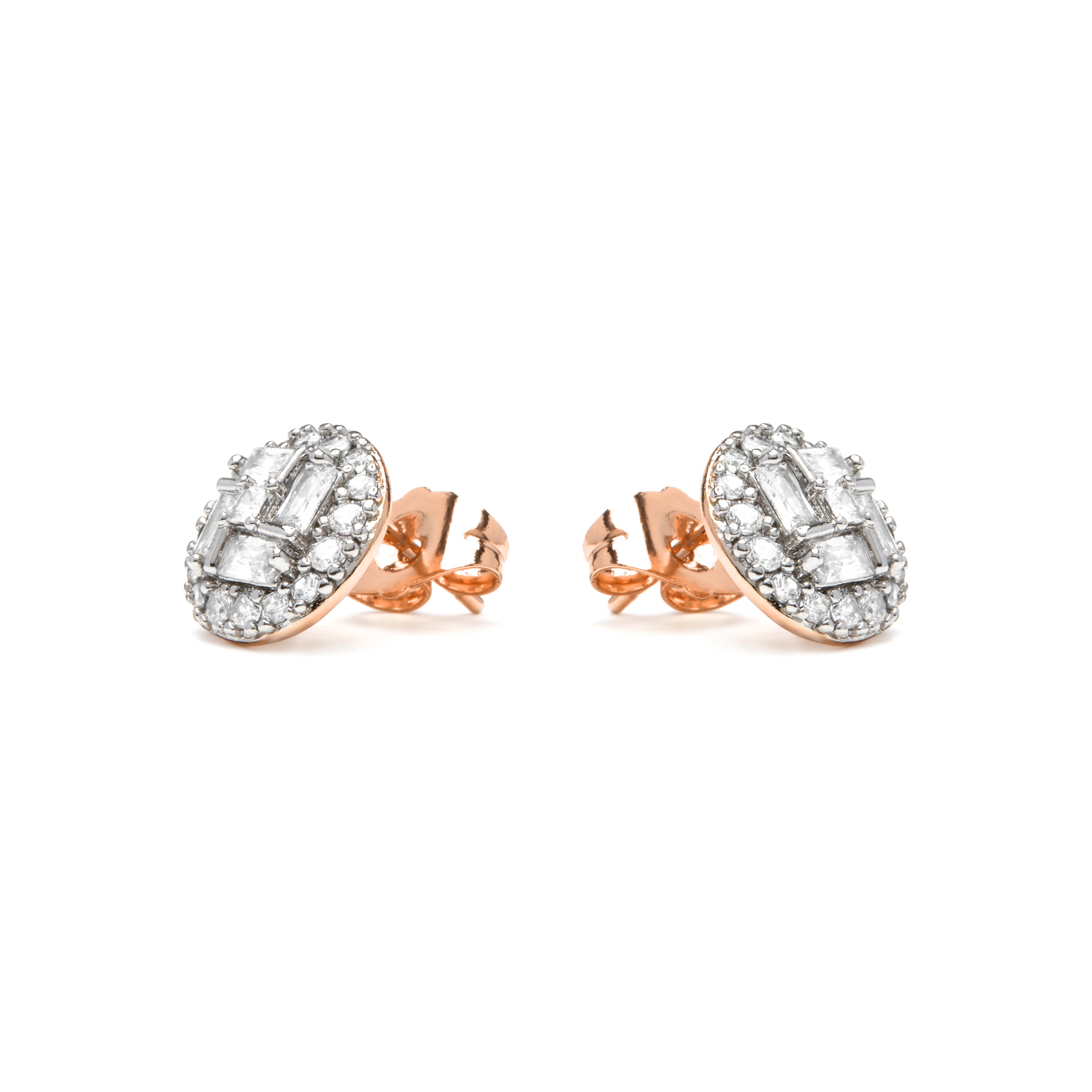 Pendientes acabado plata y Circonita Brillante - Tencara
