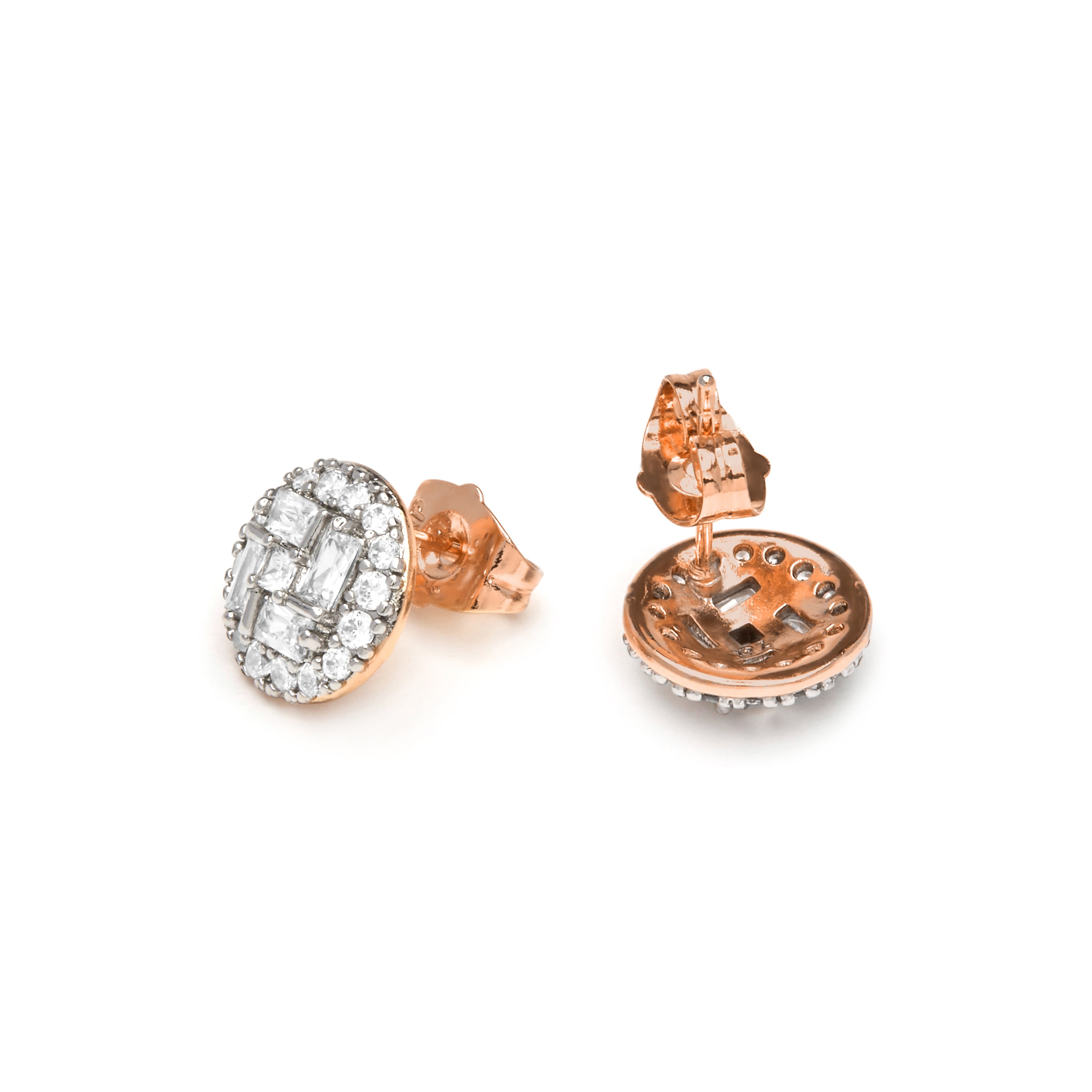Pendientes acabado plata y Circonita Brillante - Tencara