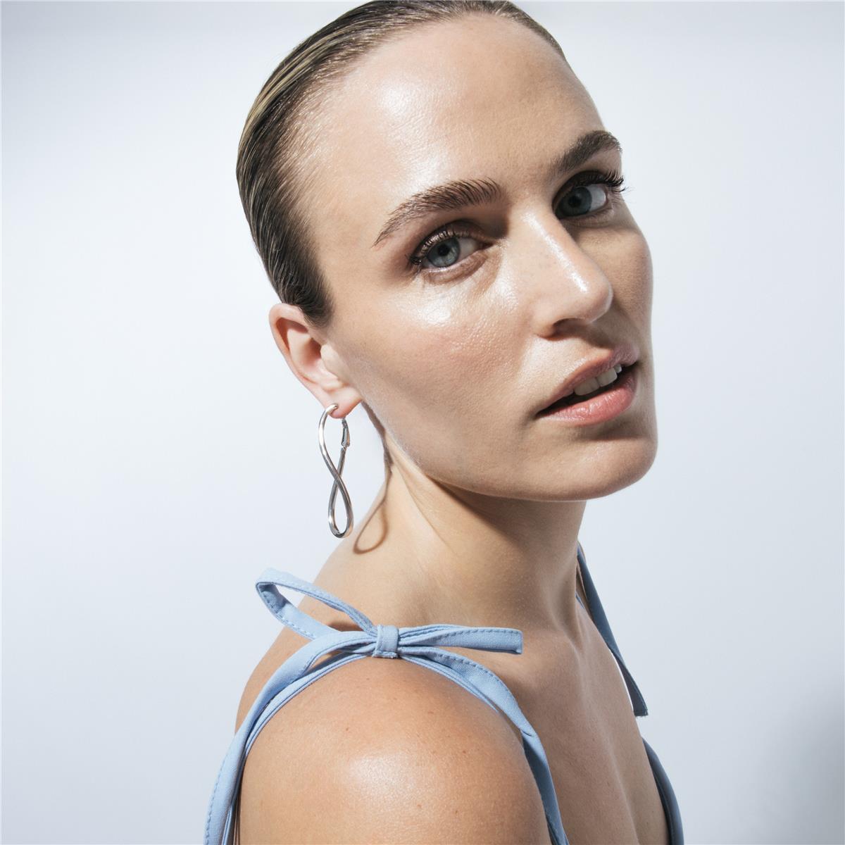 Rhodium finish earrings - Lankal