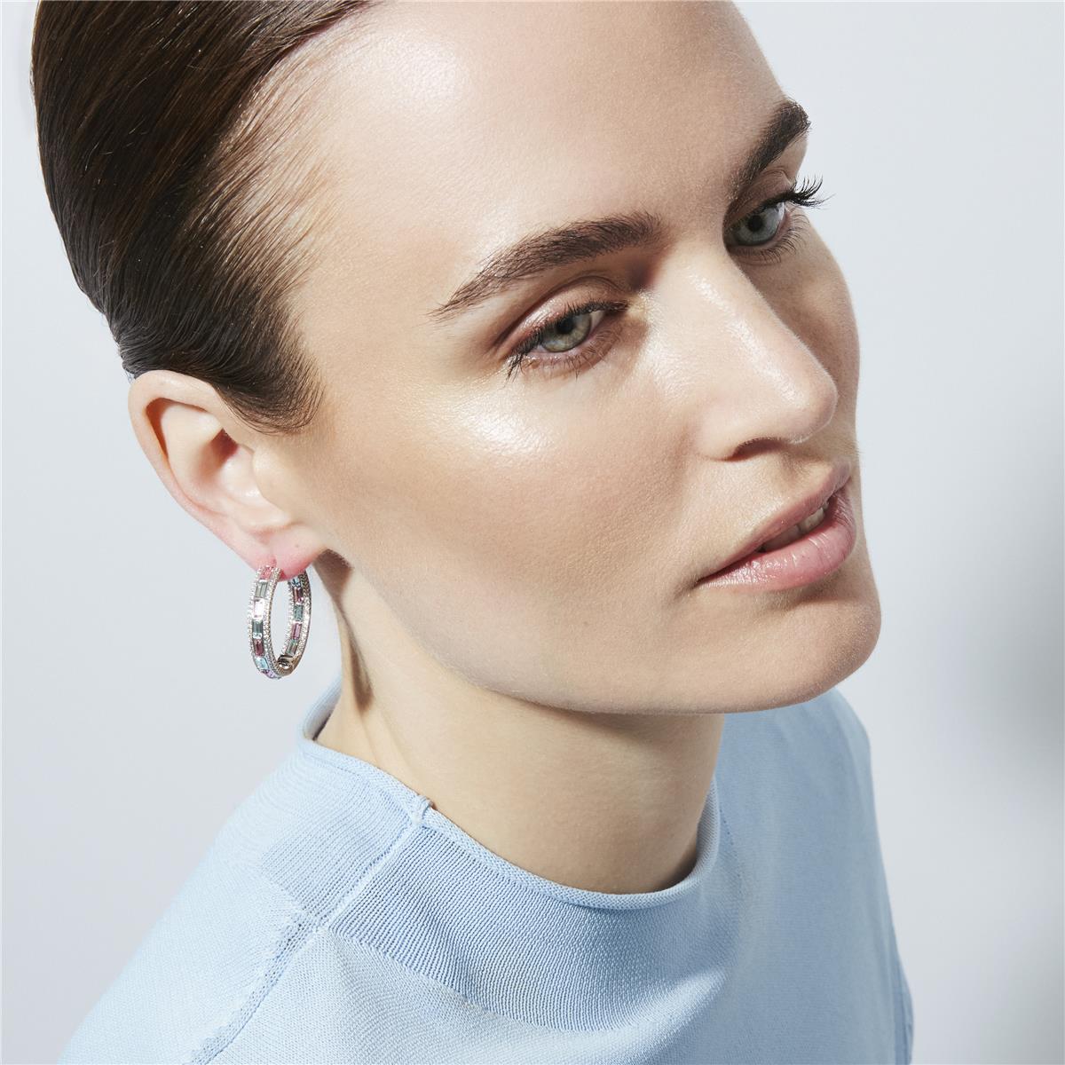 Boucles d'oreilles en zircon multicolore finition rhodium - Niue