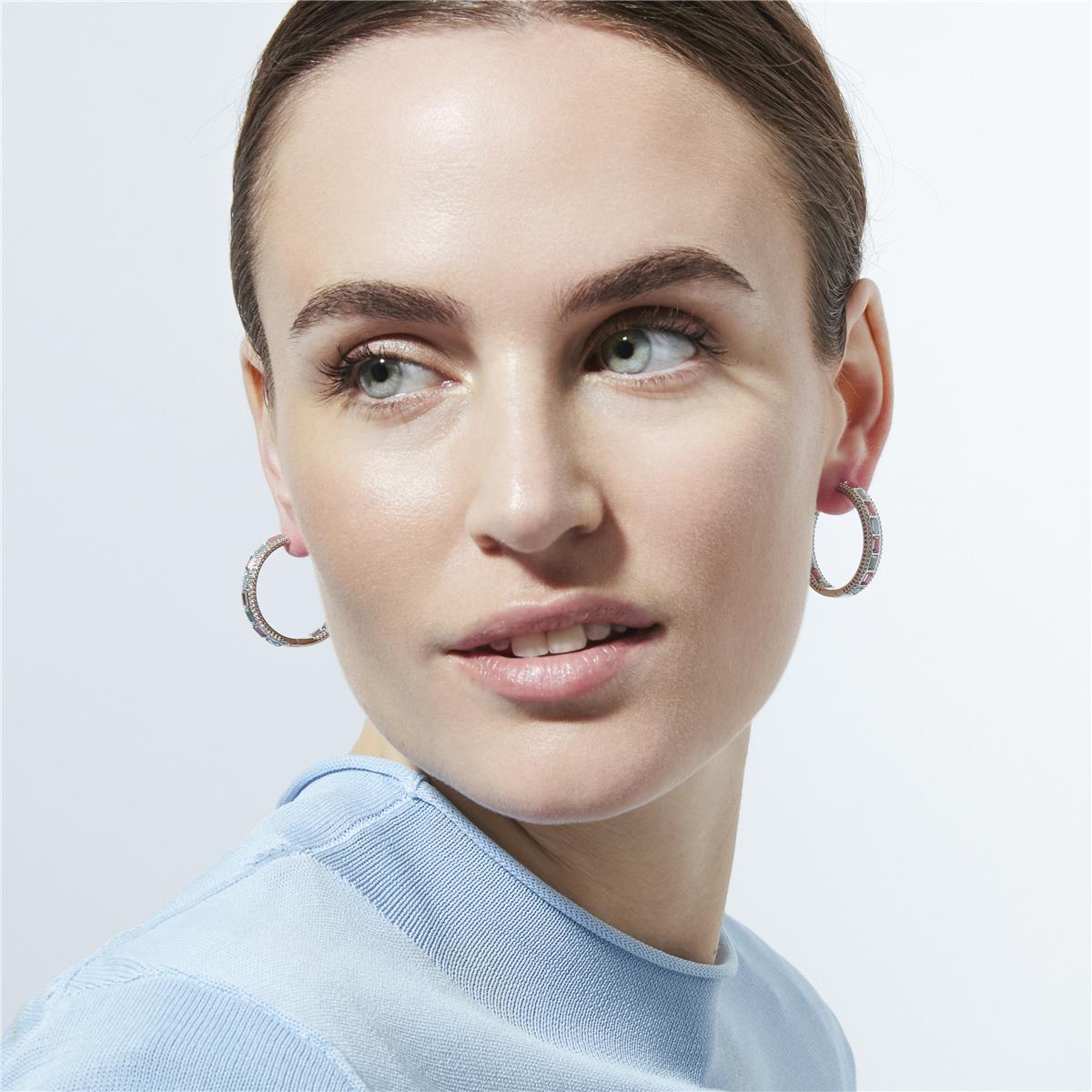 Boucles d'oreilles en zircon multicolore finition rhodium - Niue