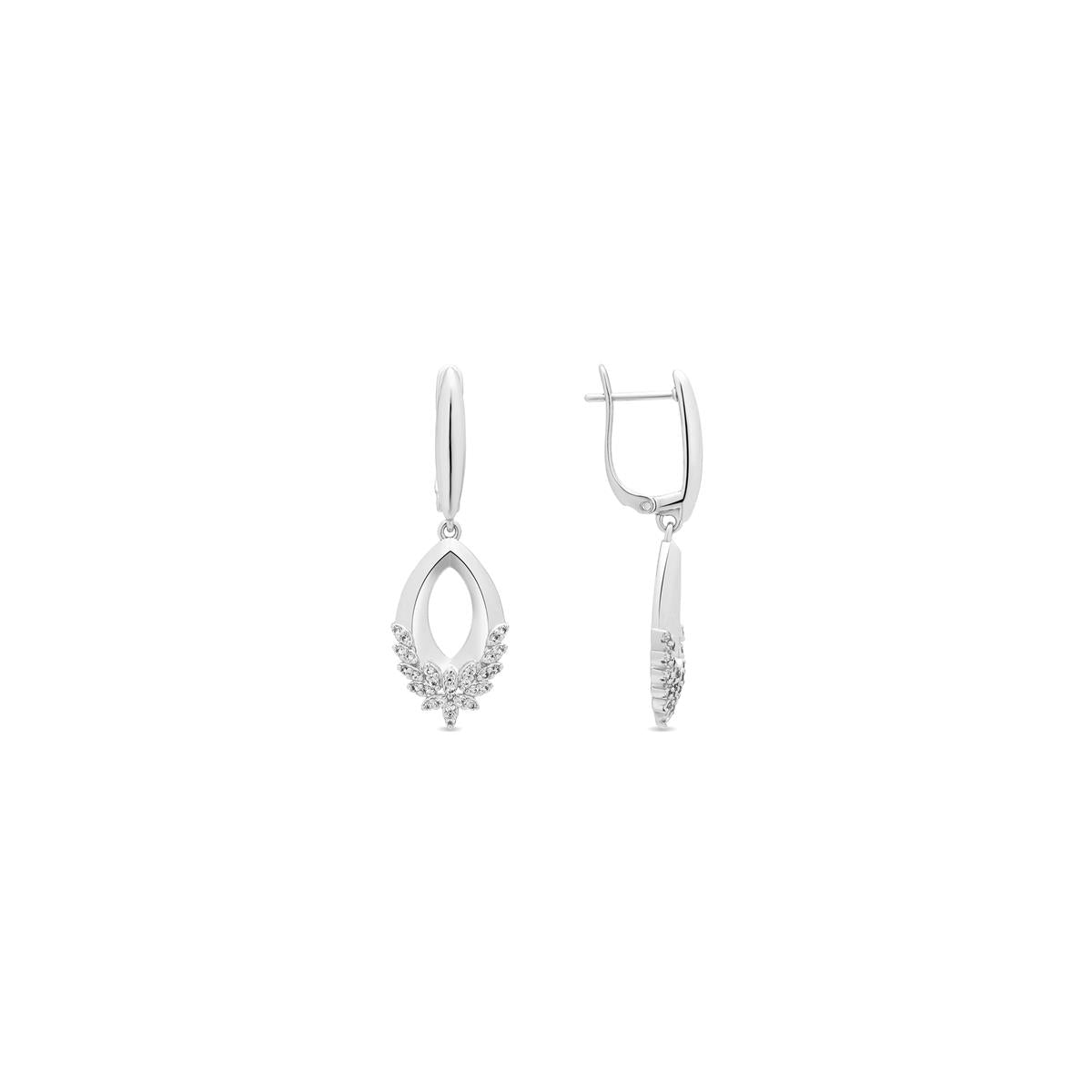 Ohrringe aus Metalllegierung und funkelndem Zirkonia mit Rhodium-Finish - Liwen