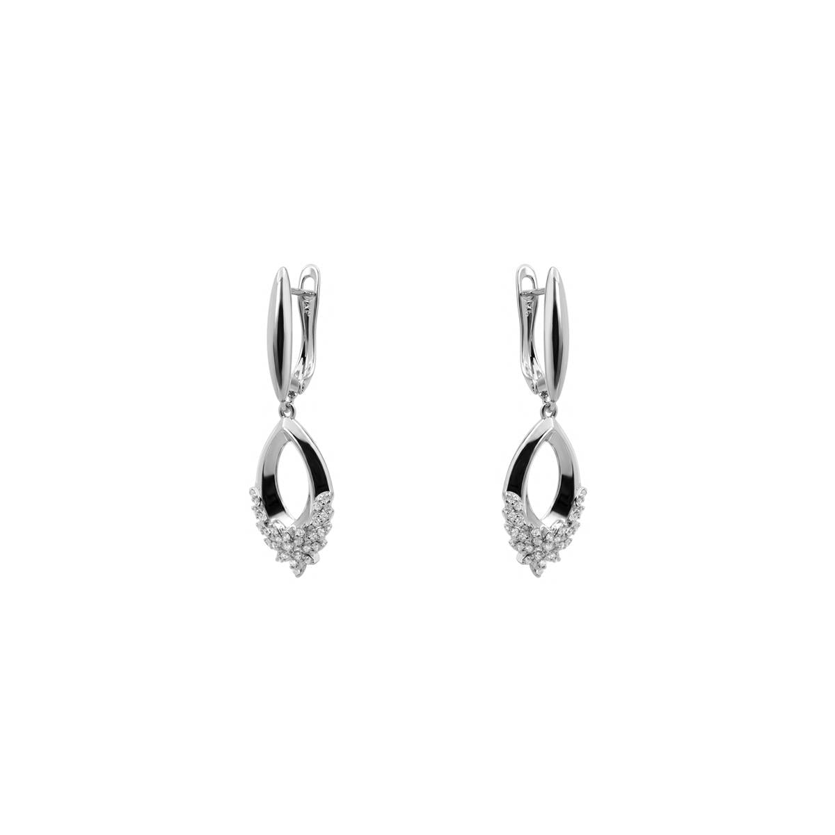 Ohrringe aus Metalllegierung und funkelndem Zirkonia mit Rhodium-Finish - Liwen