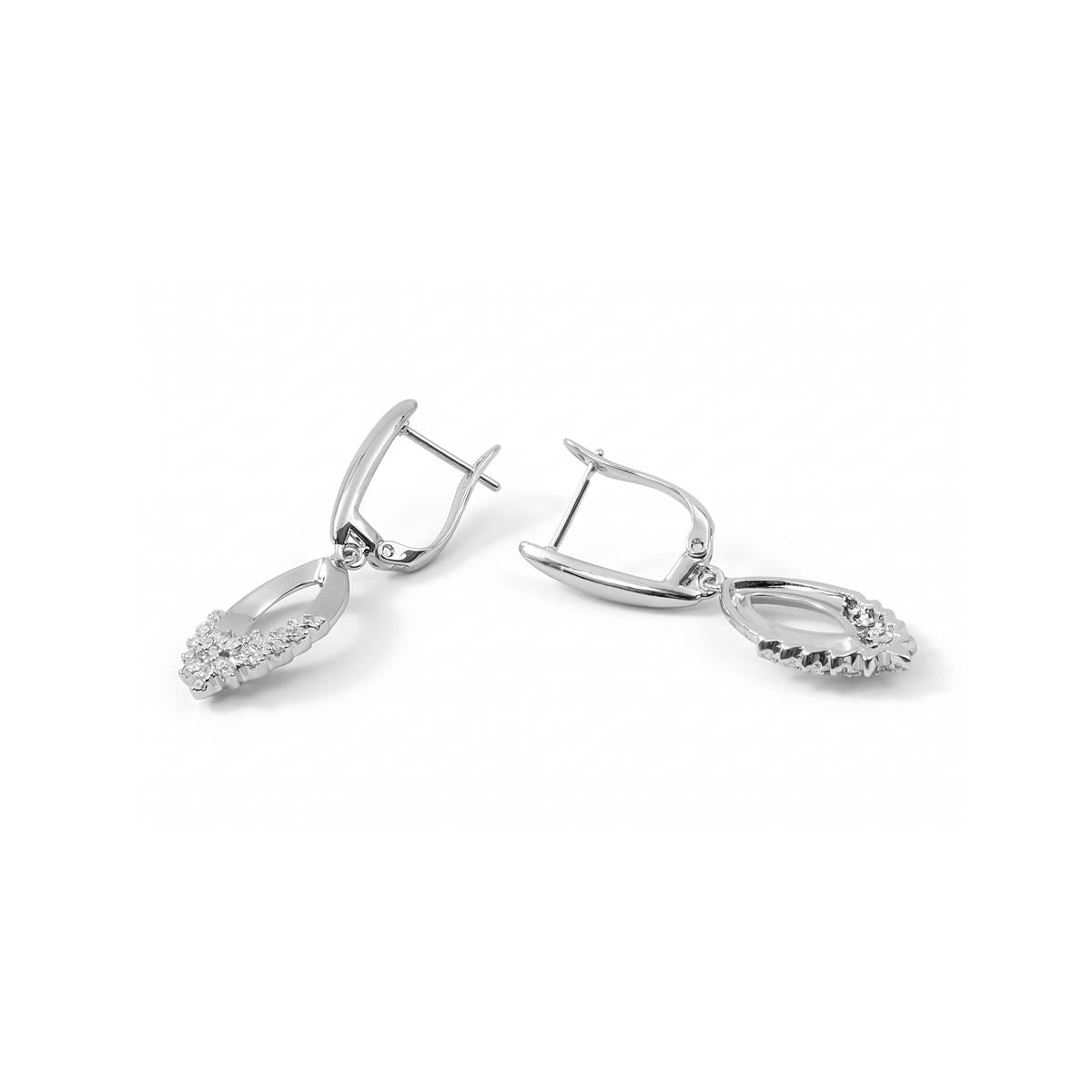 Ohrringe aus Metalllegierung und funkelndem Zirkonia mit Rhodium-Finish - Liwen