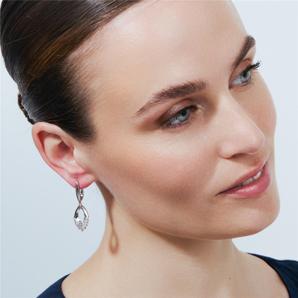 Ohrringe aus Metalllegierung und funkelndem Zirkonia mit Rhodium-Finish - Liwen