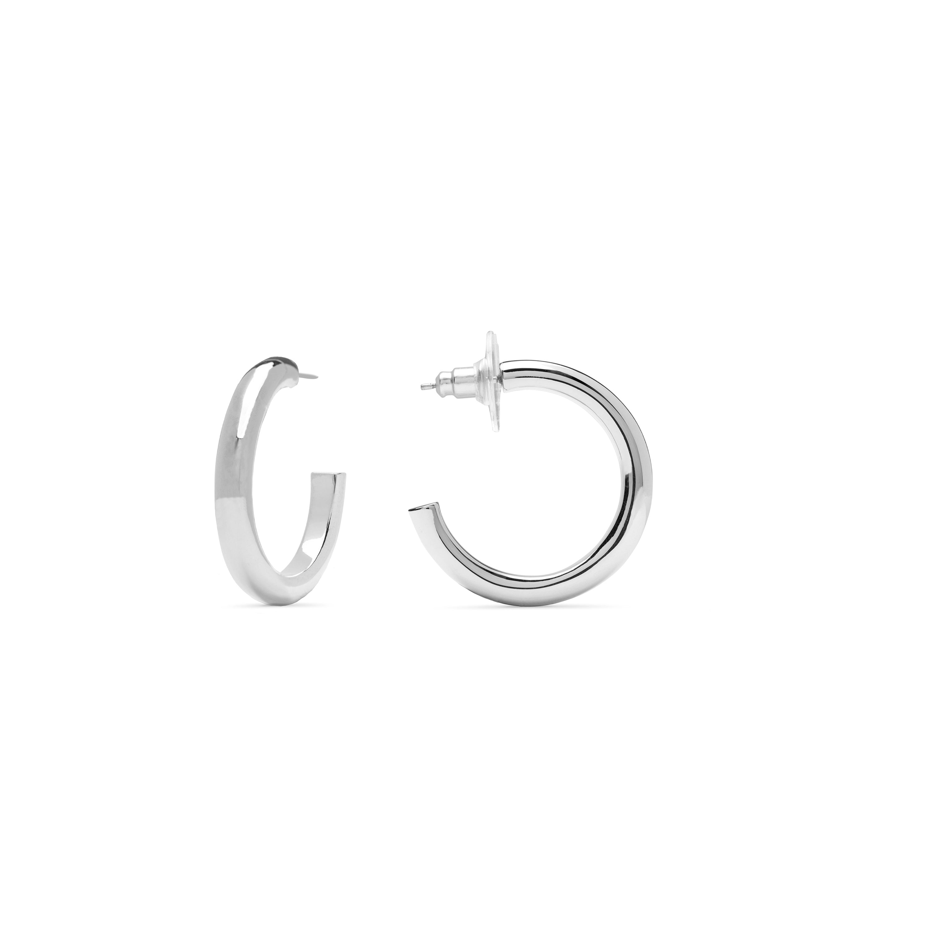 Boucles d'oreilles de 22mm de diamètre finition rhodium - Dancir